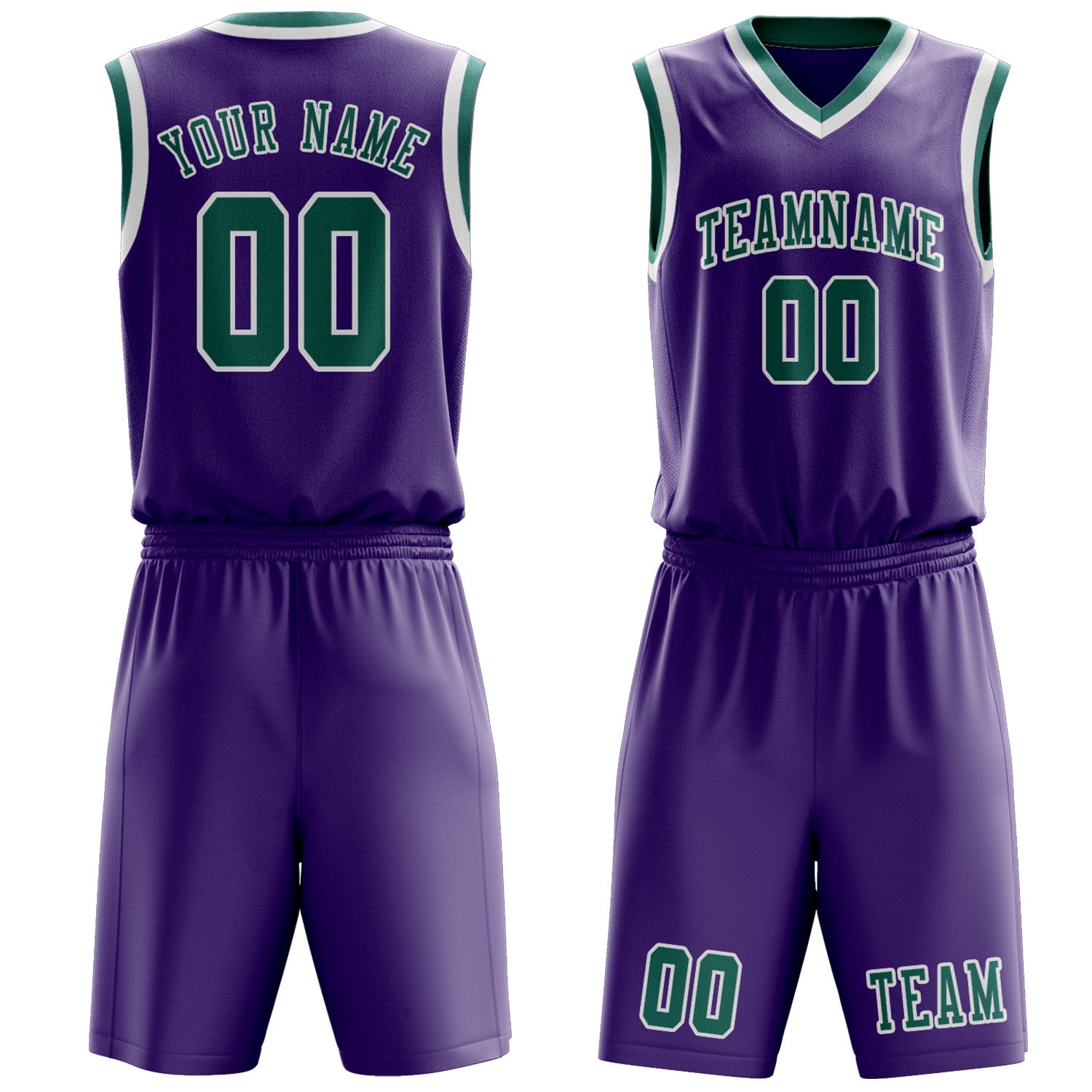 Custom Light Purple Blue Green Basketball Set