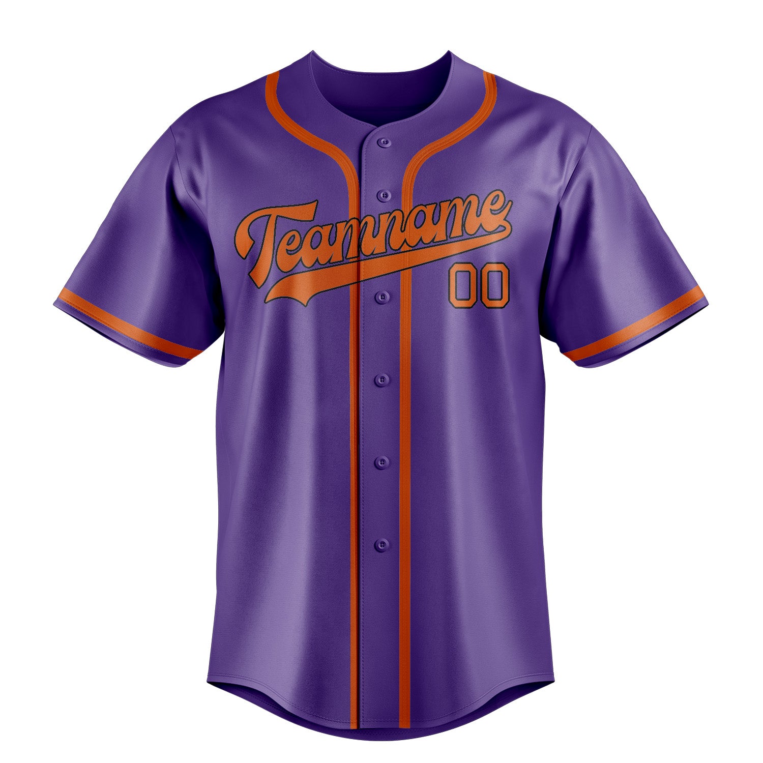 Custom Light Purple Orange Baseball Jersey