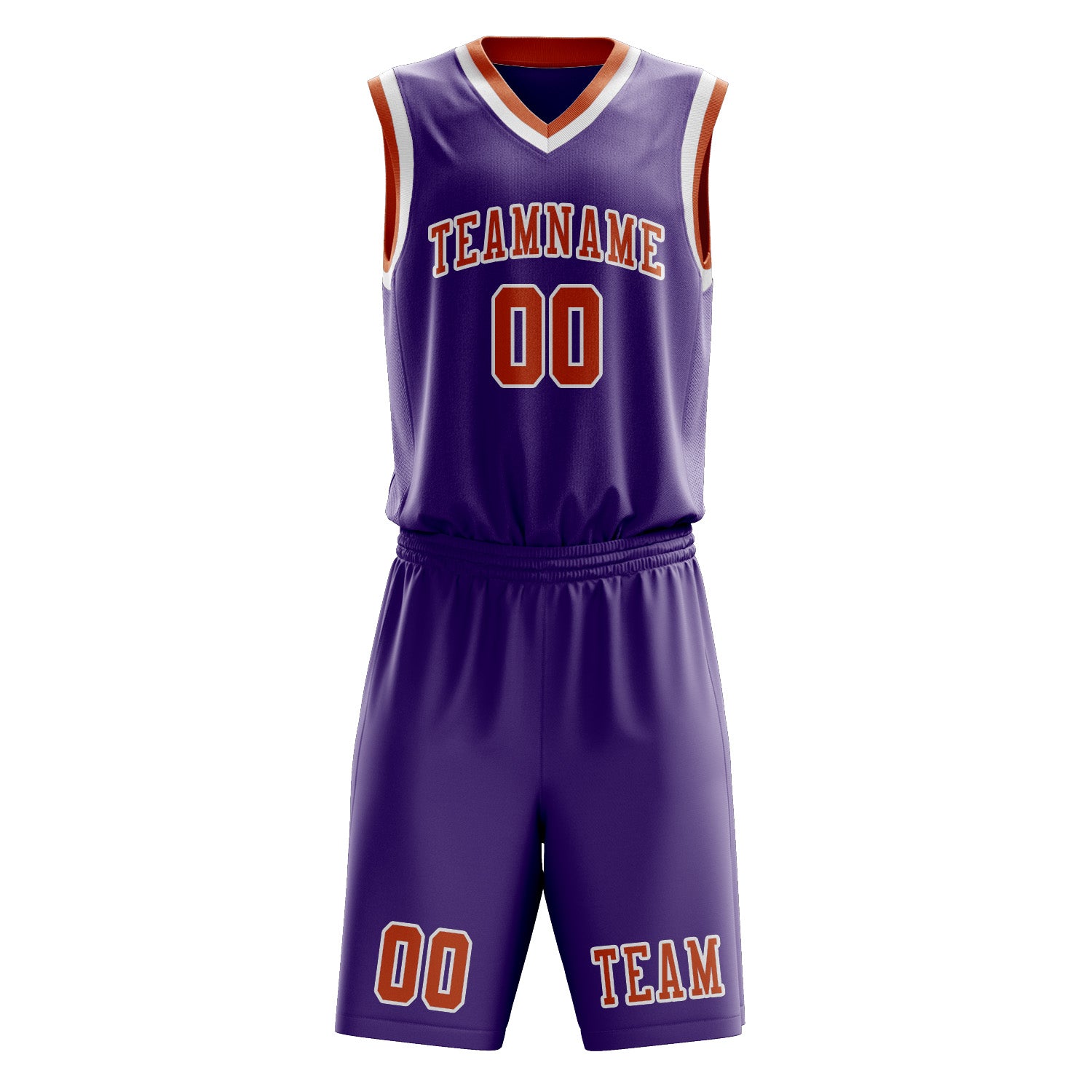 Custom Light Purple Orange Basketball Set