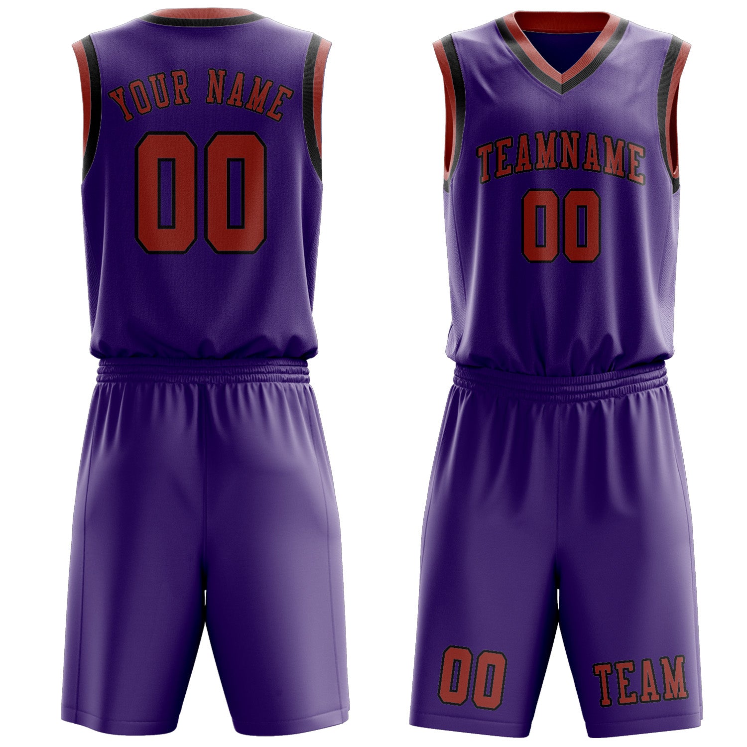 Custom Light Purple Copper Rose Basketball Set