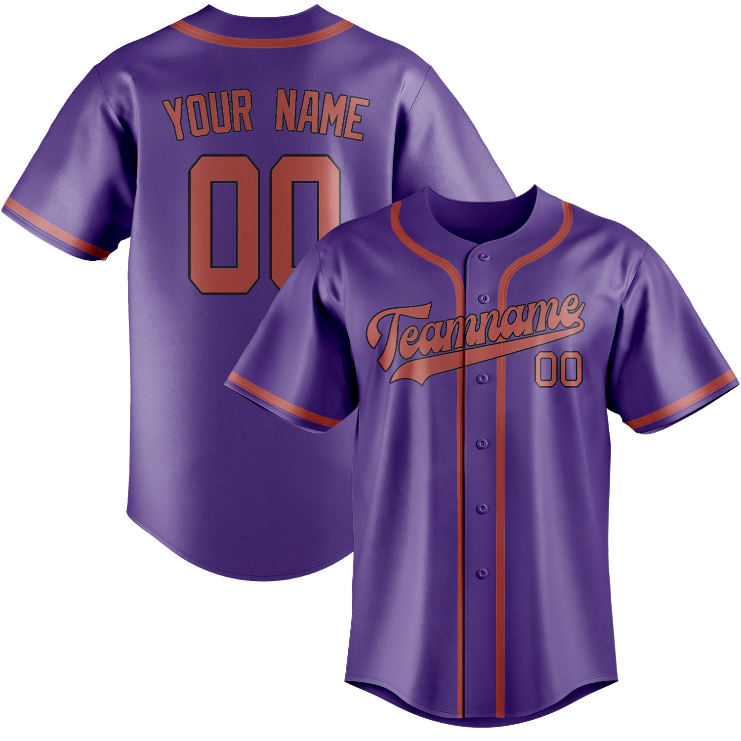 Custom Light Purple Copper Rose Baseball Jersey