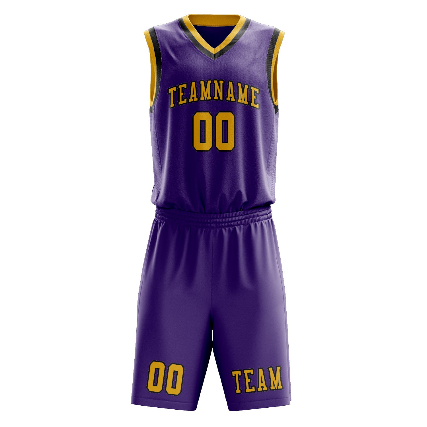 Custom Light Purple Gold Basketball Set