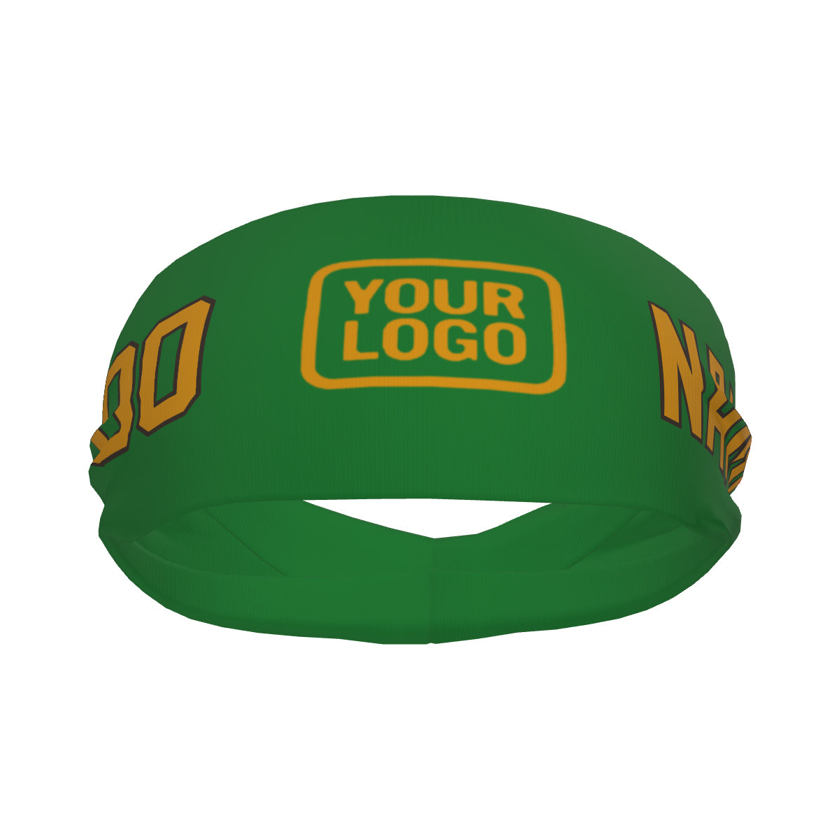 Custom Emerald Green Yellow Sports headband