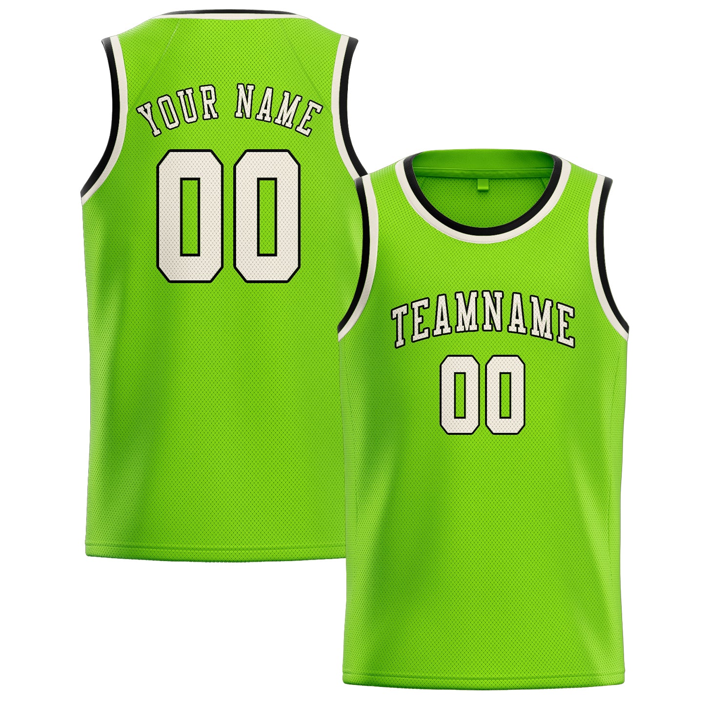 Custom Emerald Green Cream Basketball Jersey