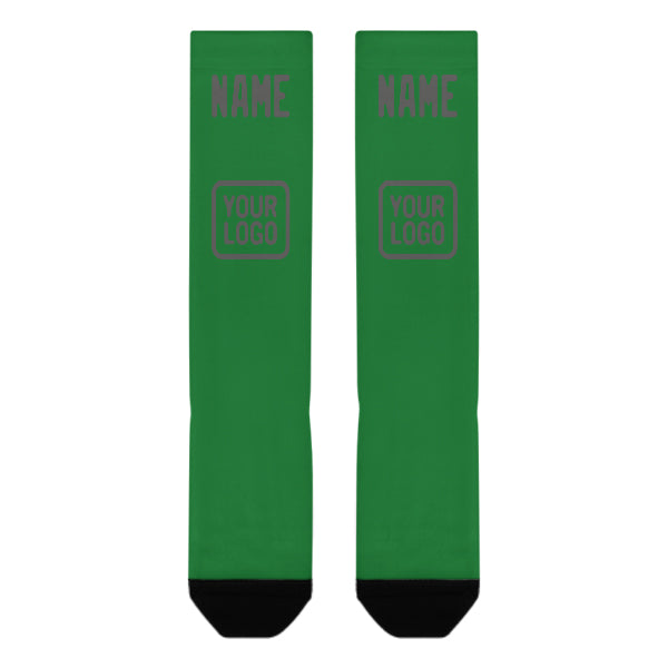 Custom Emerald Green Dark Grey Knee-High Sock
