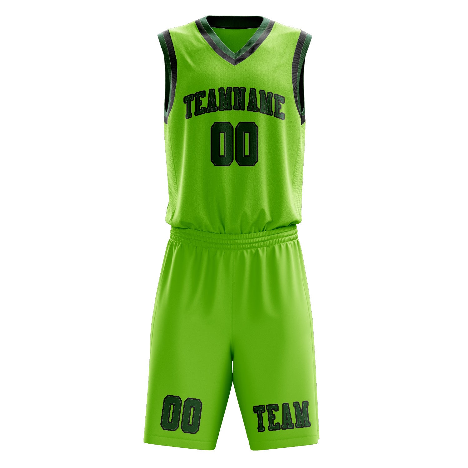 Custom Emerald Green Green Basketball Set