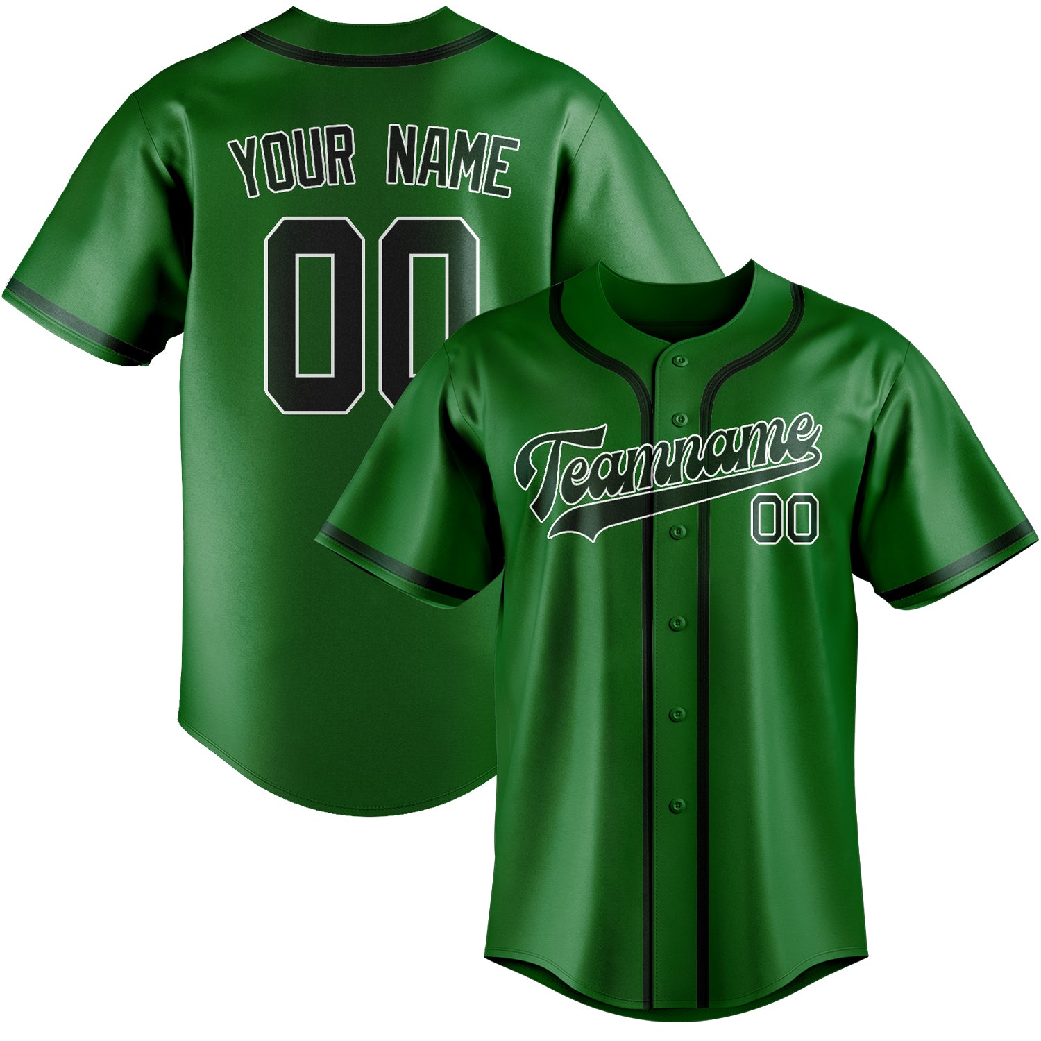 Custom Emerald Green Green Baseball Jersey