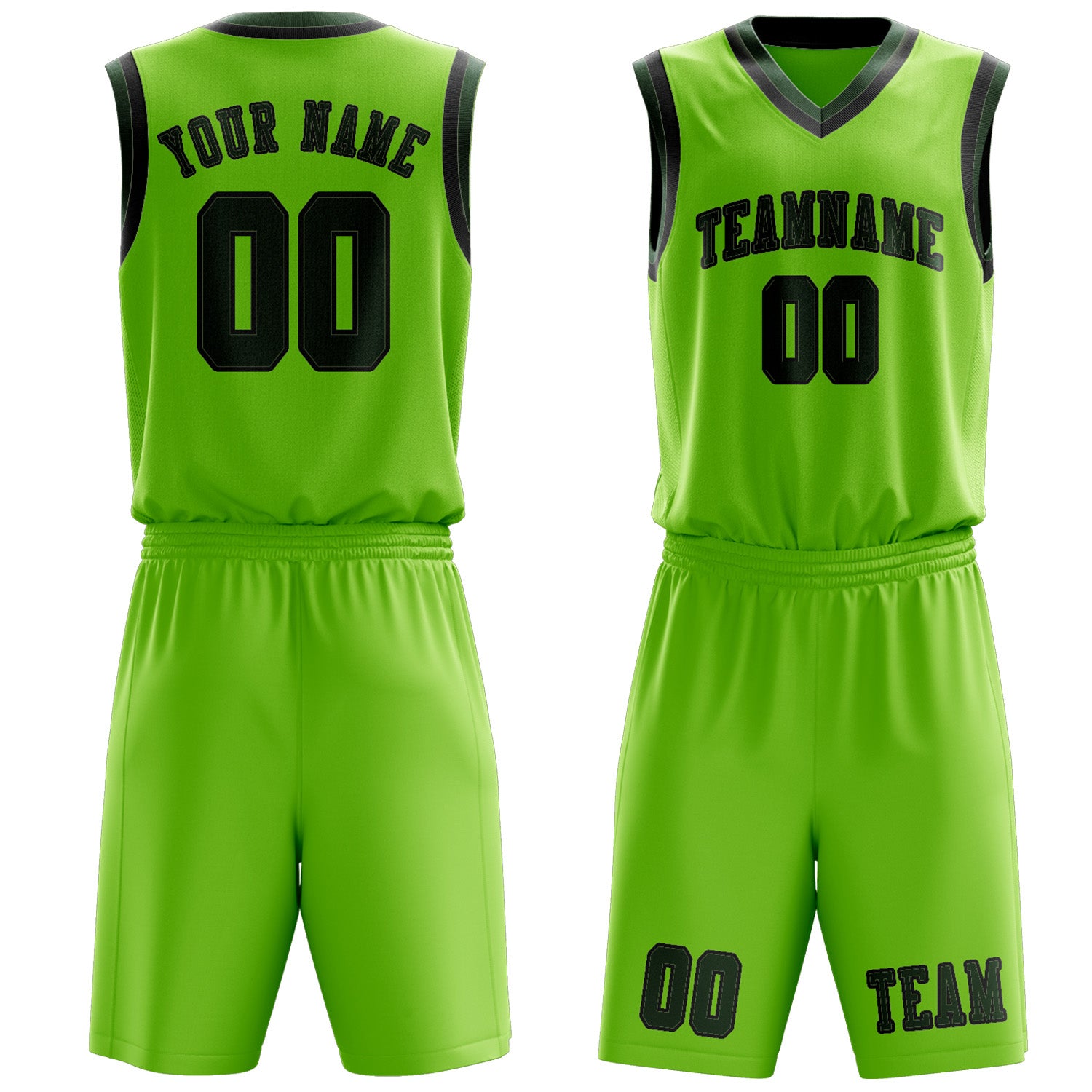 Custom Emerald Green Dark Green Basketball Set