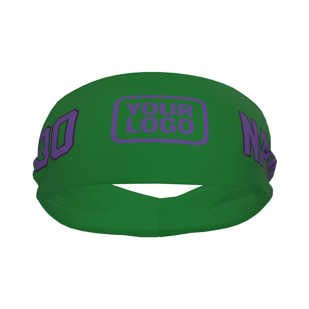 Custom Emerald Green Light Purple Sports headband