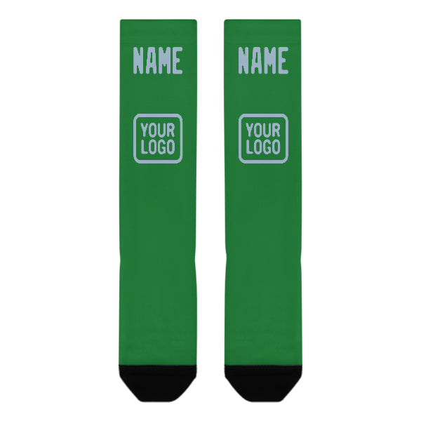 Custom Emerald Green Light Blue Knee-High Sock