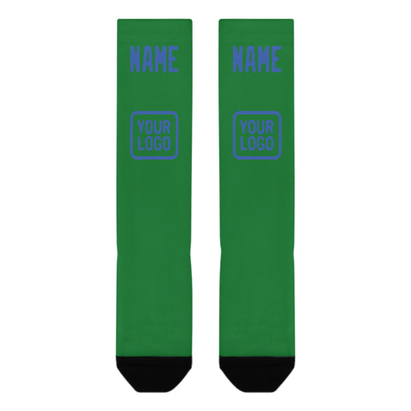 Custom Emerald Green Sky Blue Knee-High Sock