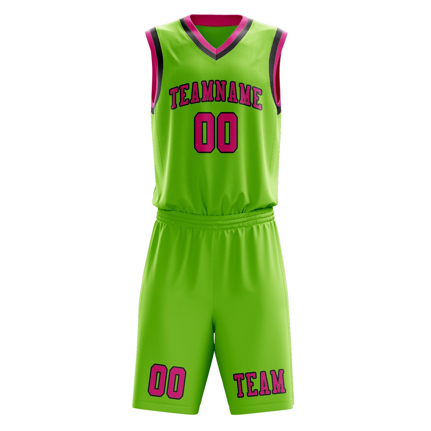 Custom Emerald Green Pink Basketball Set