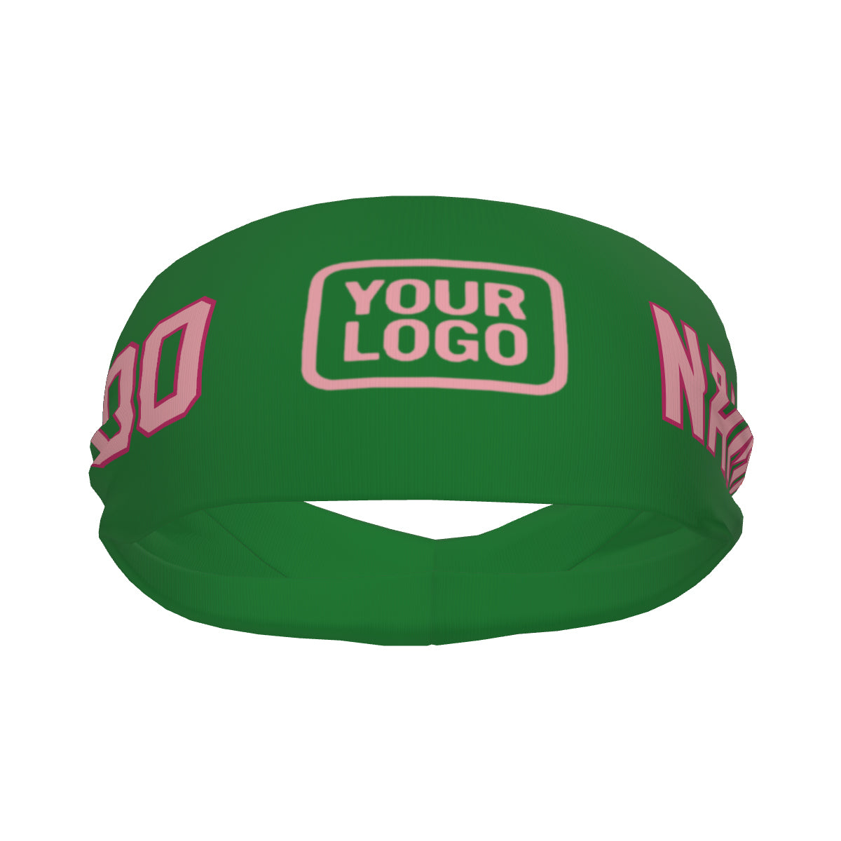 Custom Emerald Green Light Pink Sports headband