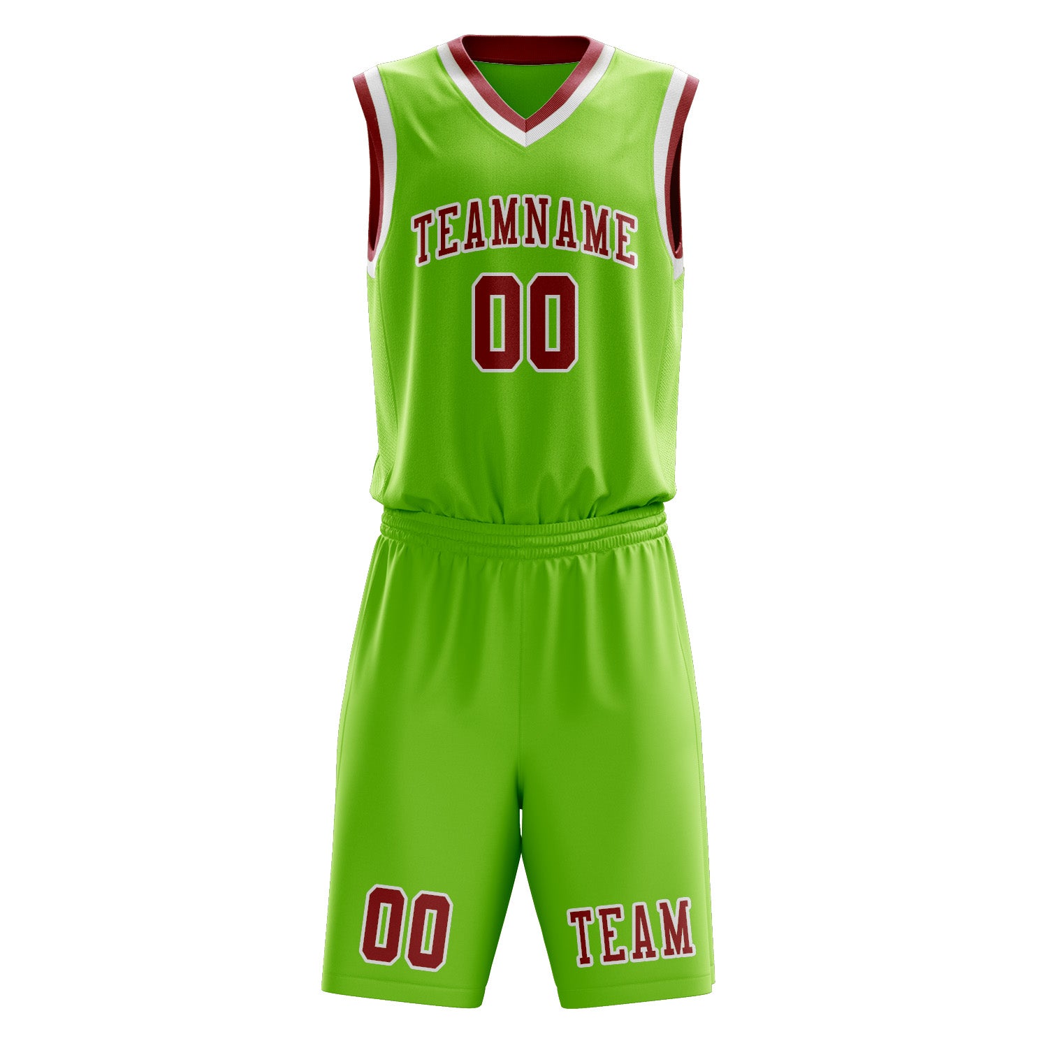 Custom Emerald Green Red Basketball Set