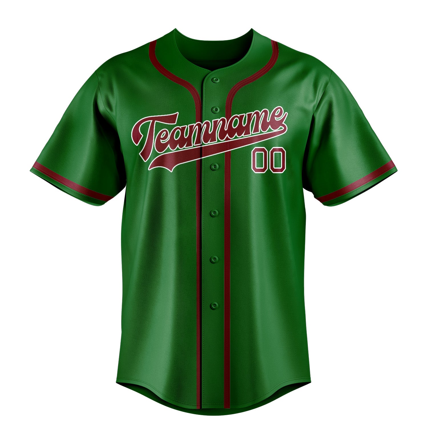 Custom Emerald Green Crimson Red Baseball Jersey