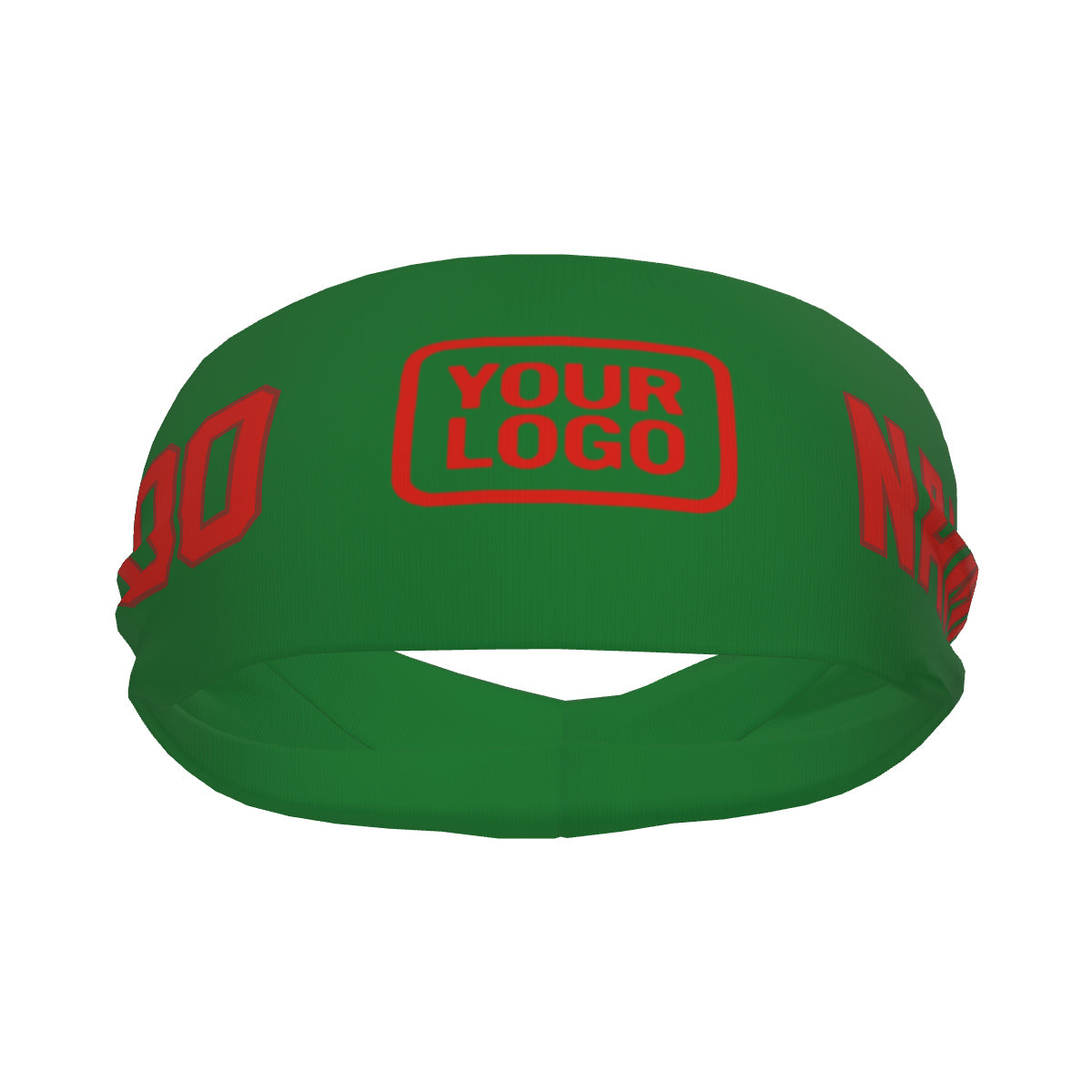 Custom Emerald Green Orange Red Sports headband