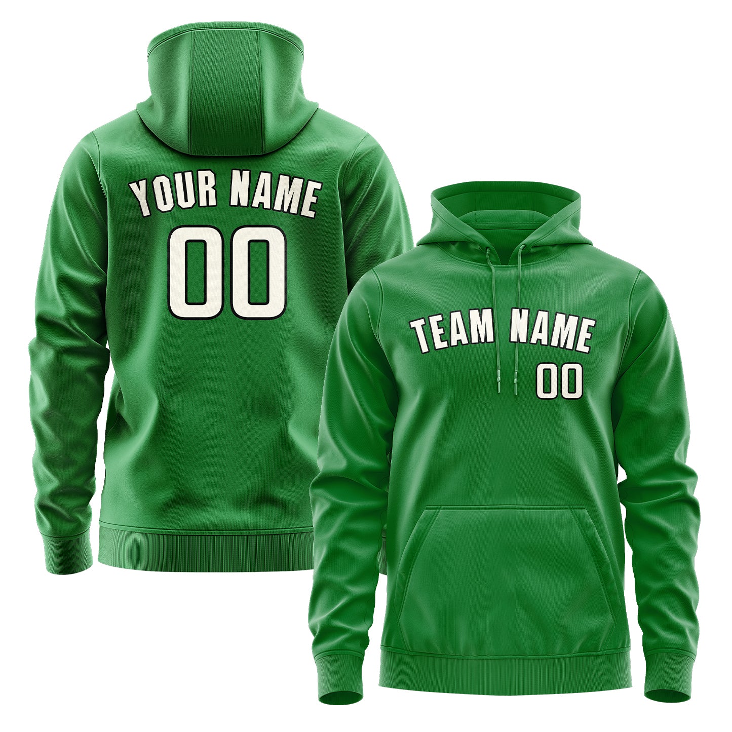 Custom Emerald Green Cream Hoodie