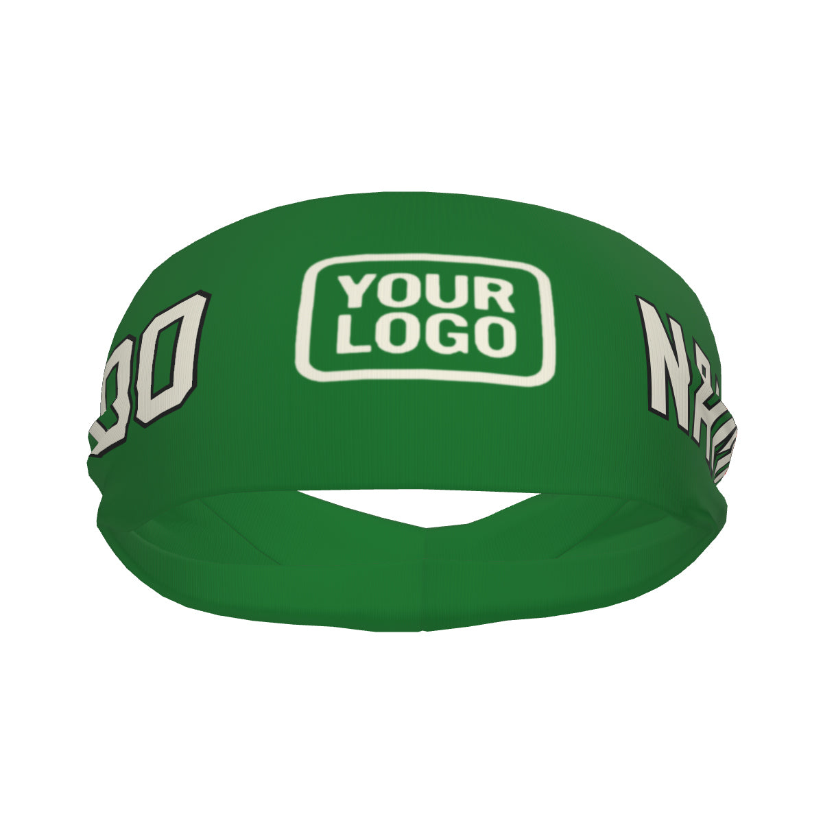 Custom Emerald Green Cream Sports headband