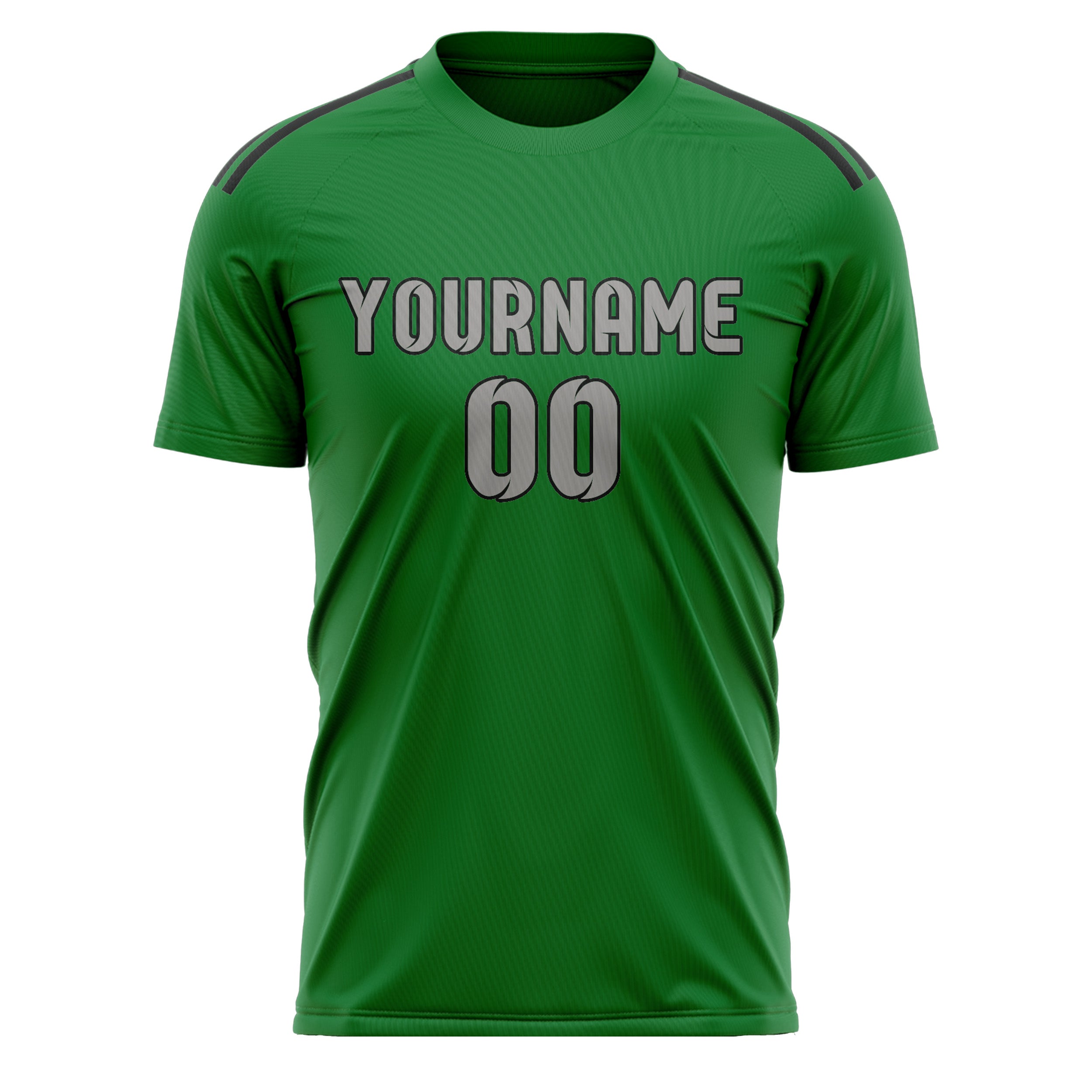 Custom Emerald Green Gray Soccer Jersey