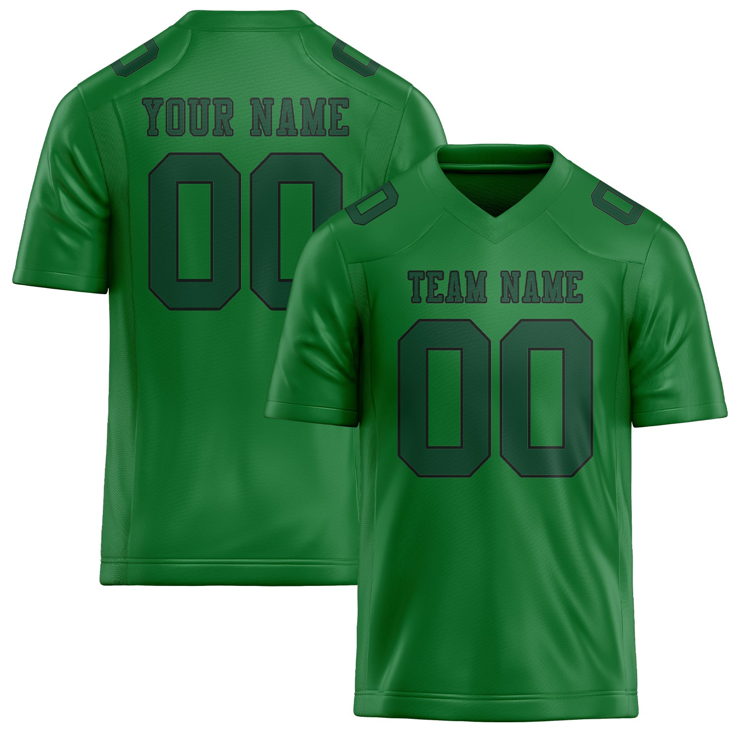 Custom Emerald Green Green Football Jersey