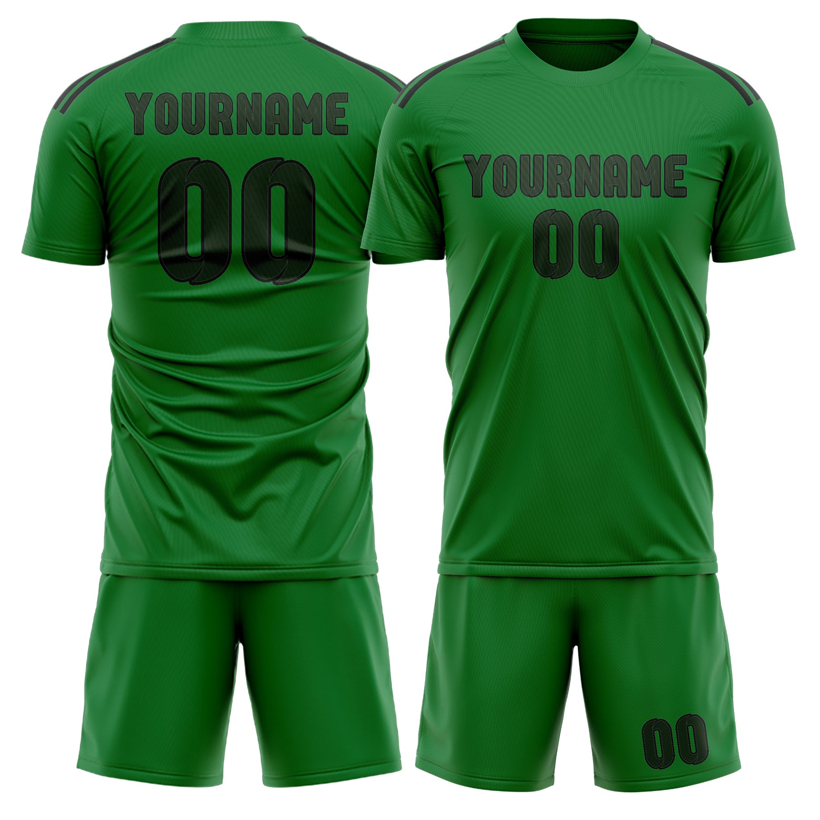 Custom Emerald Green Dark Green Soccer Set