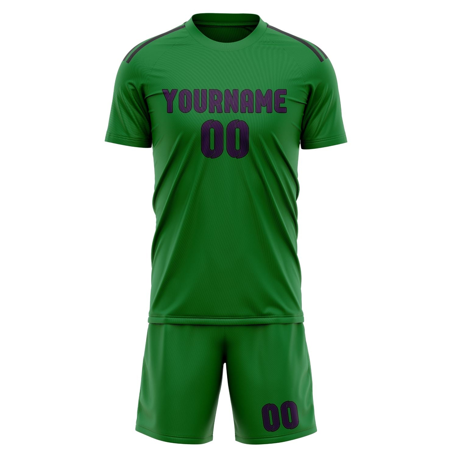 Custom Emerald Green Purple Soccer Set