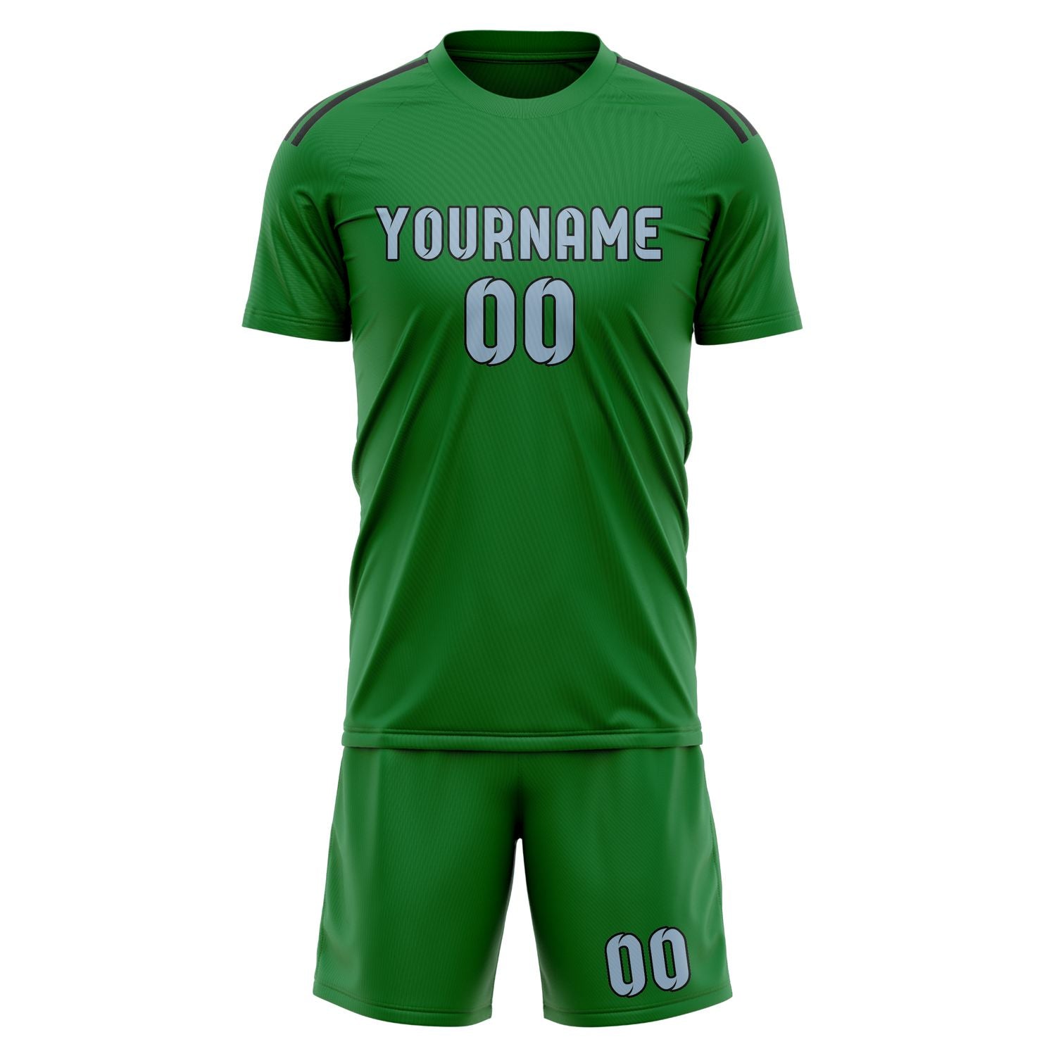 Custom Emerald Green Light Blue Soccer Set