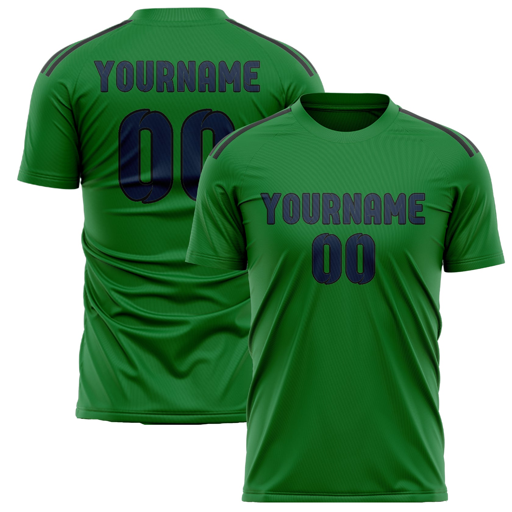 Custom Emerald Green Blue Soccer Jersey