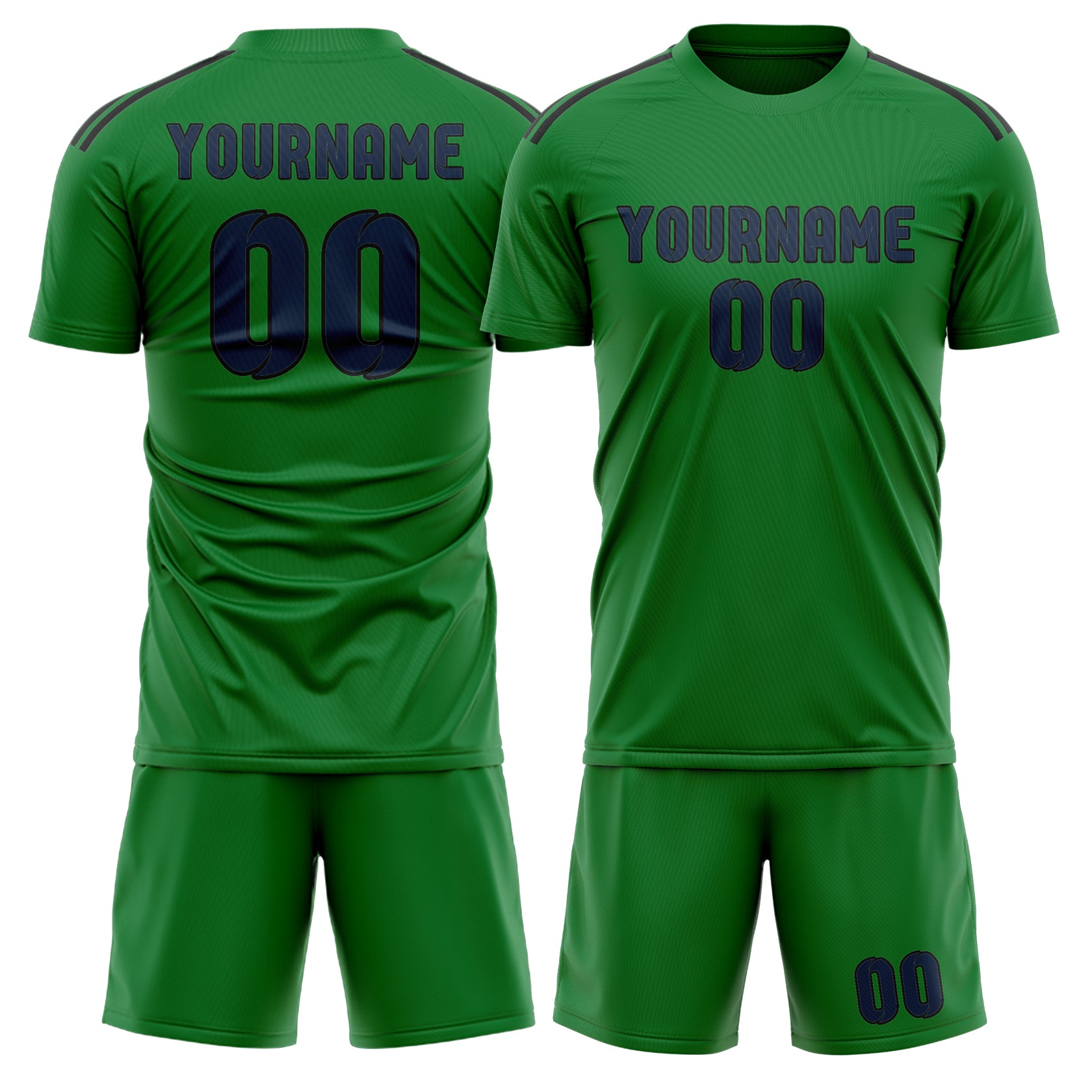 Custom Emerald Green Blue Soccer Set