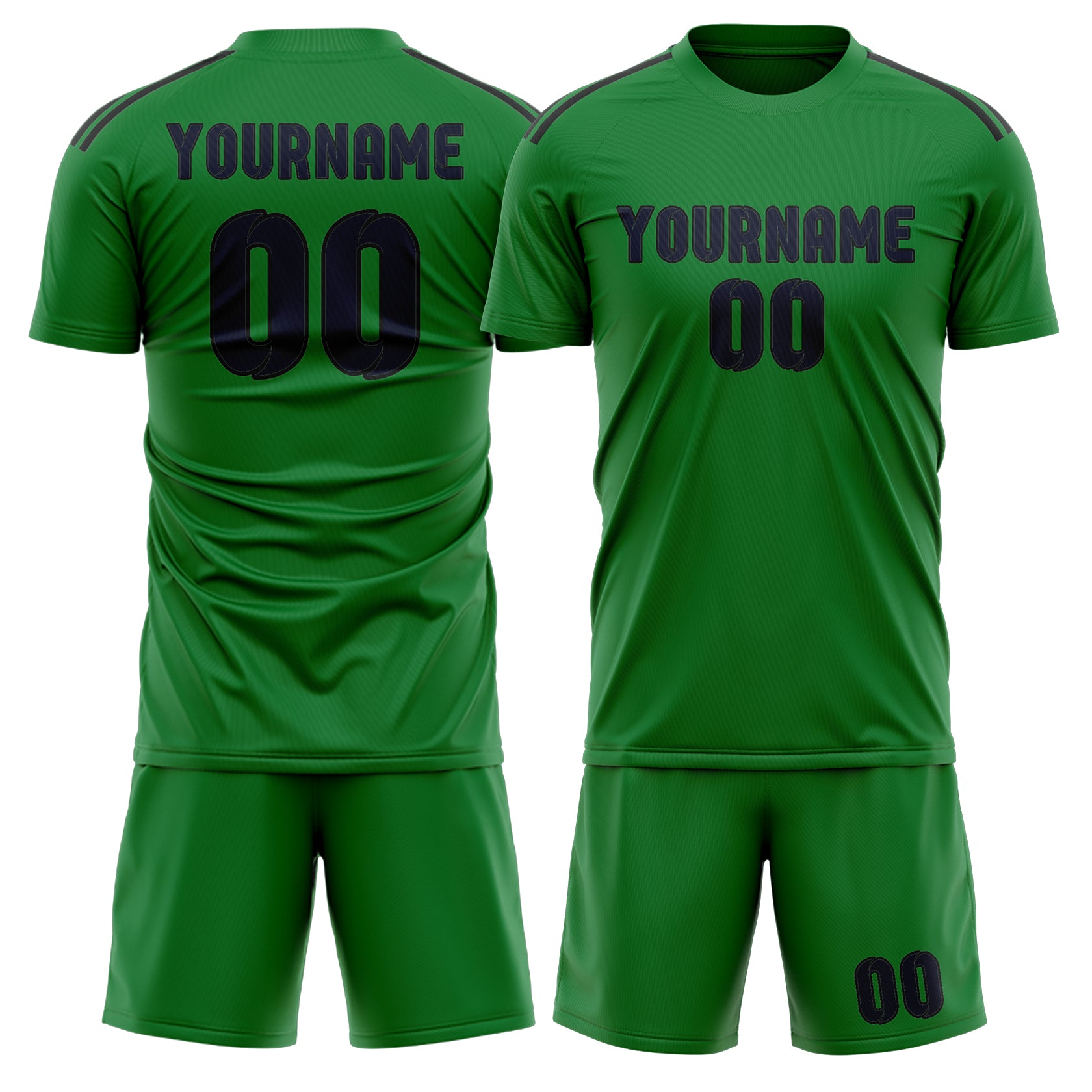 Custom Emerald Green Navy Soccer Set