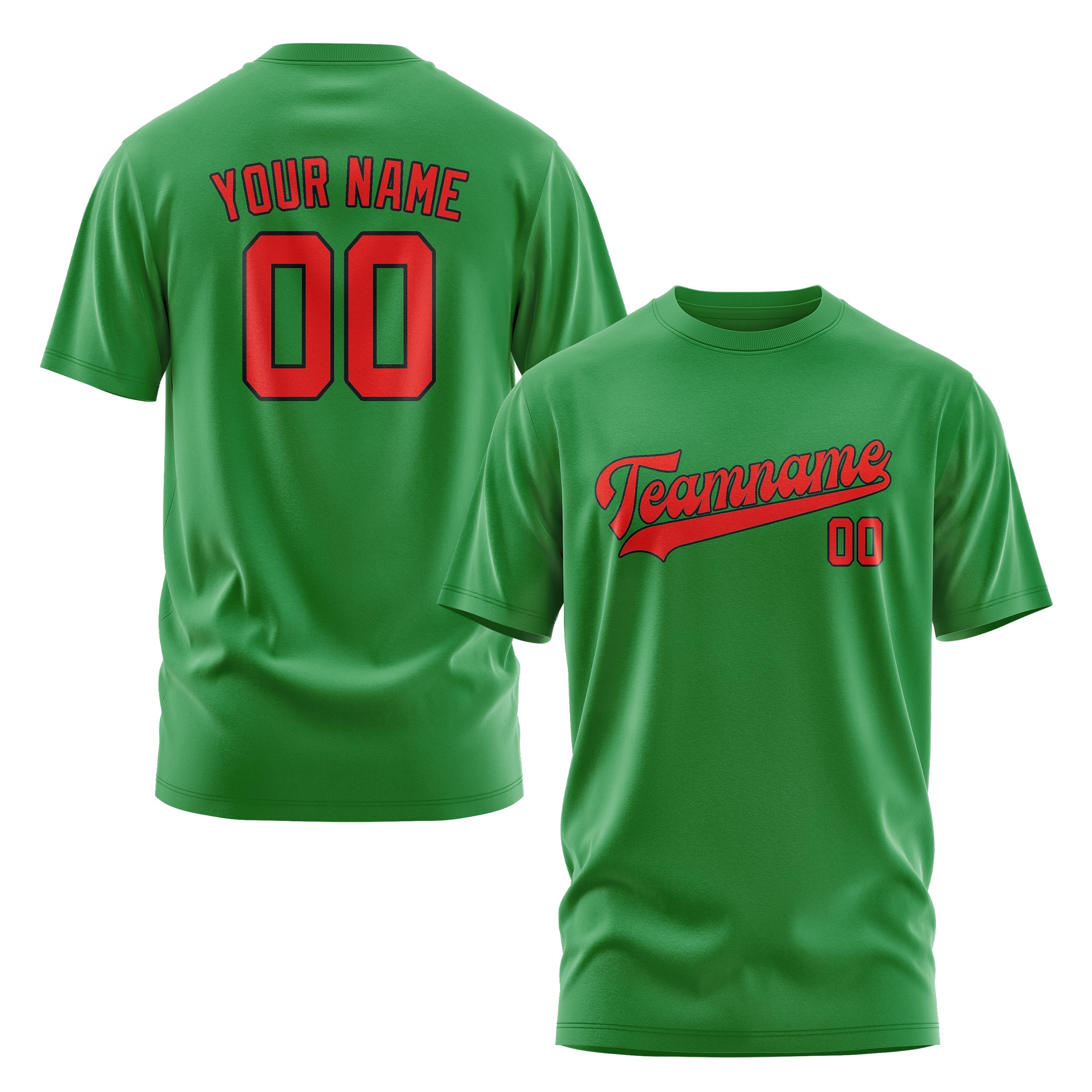 Custom Emerald Green Orange Red T-Shirt