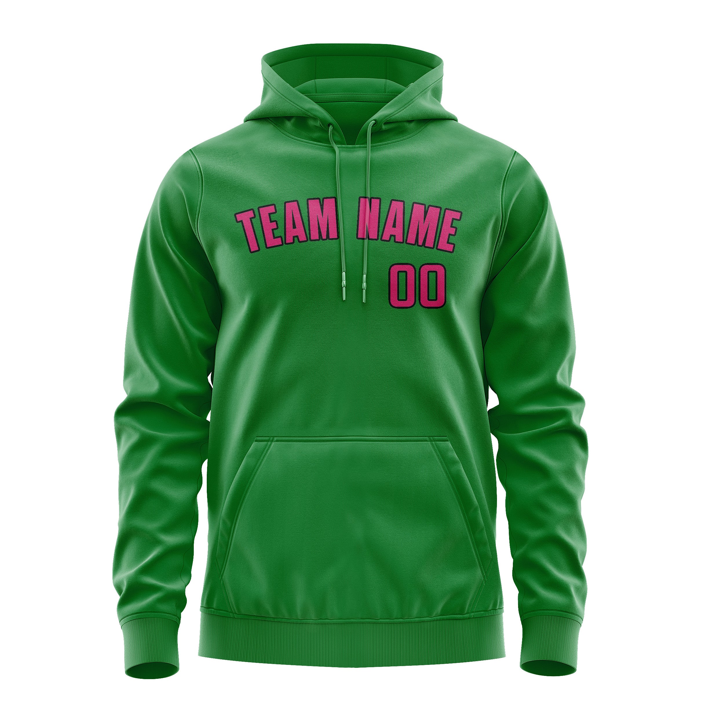 Custom Emerald Green Pink Hoodie