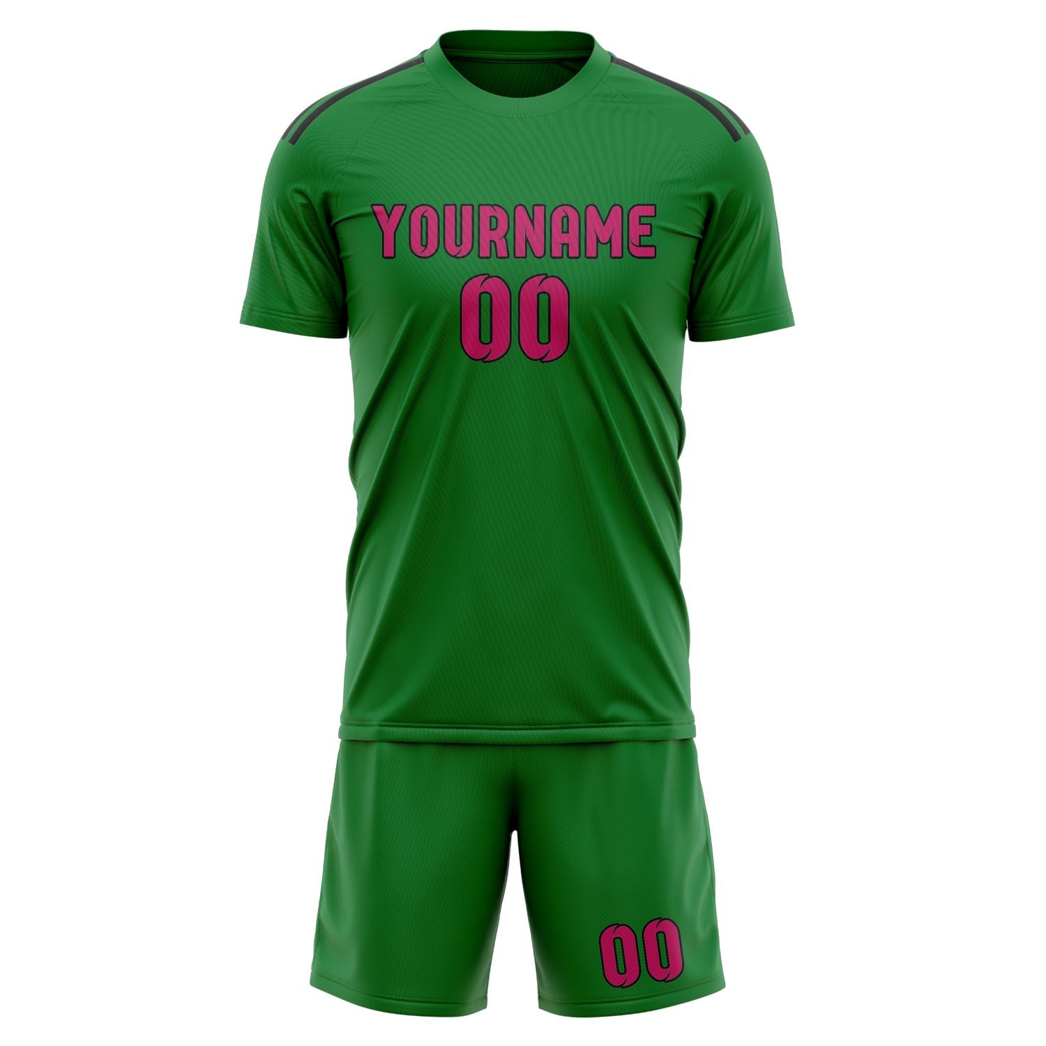 Custom Emerald Green Pink Soccer Set