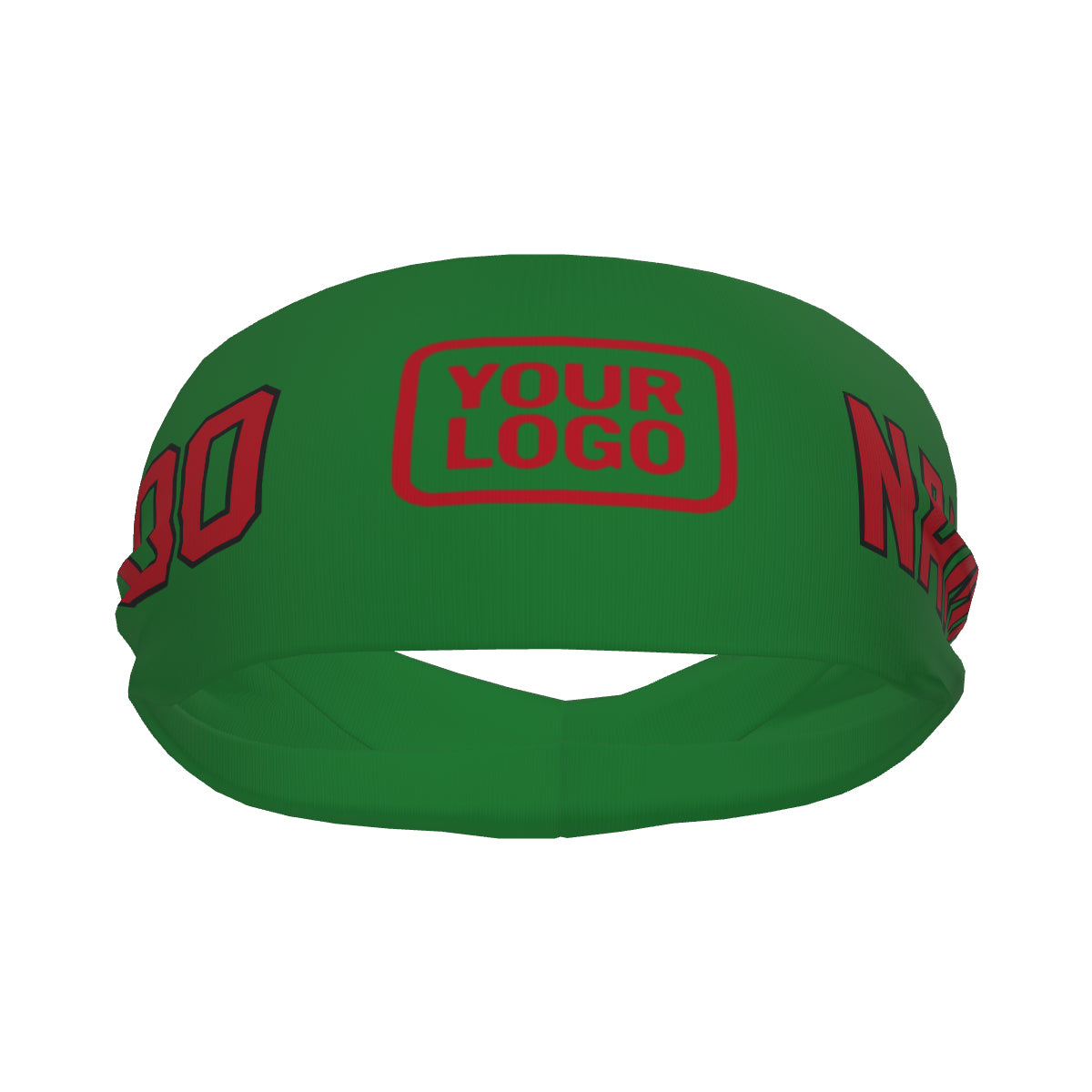 Custom Emerald Green Red Sports headband