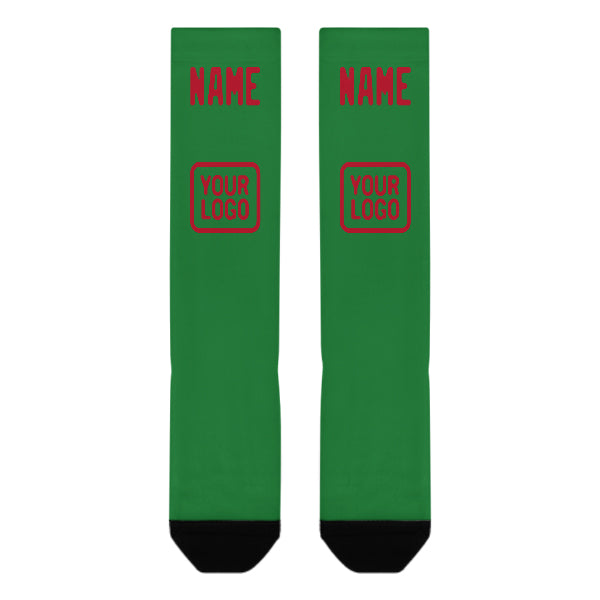 Custom Emerald Green Red Knee-High Sock