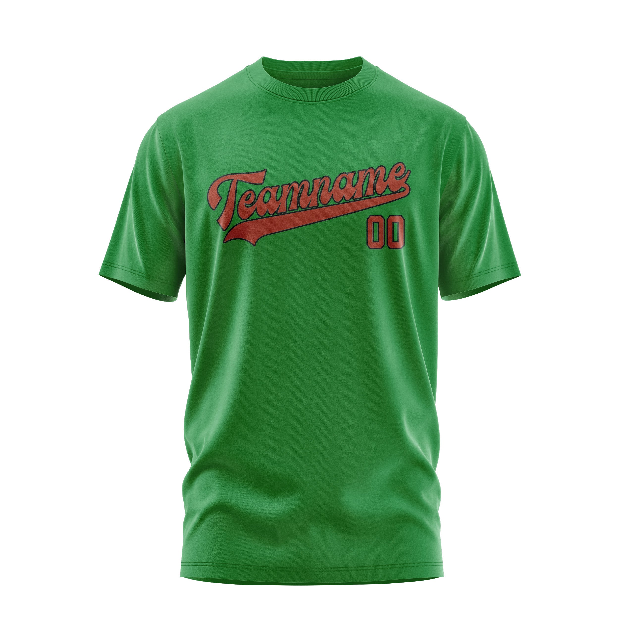 Custom Emerald Green Coral Red T-Shirt