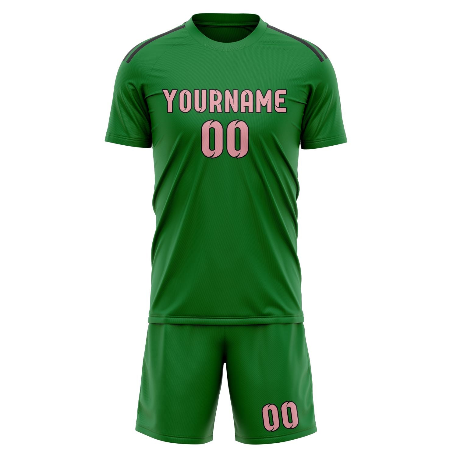 Custom Emerald Green Light Pink Soccer Set
