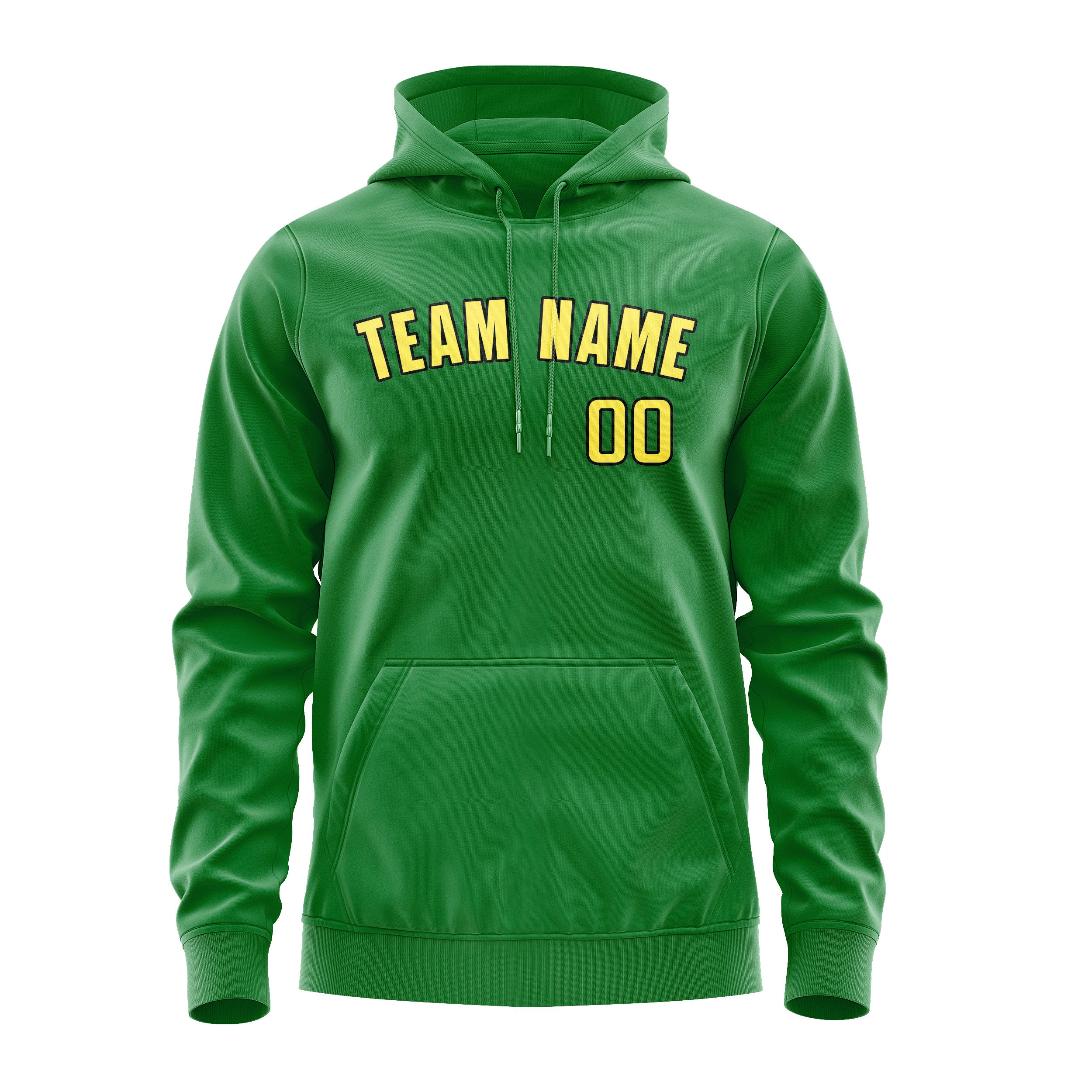 Custom Emerald Green Light Yellow Hoodie