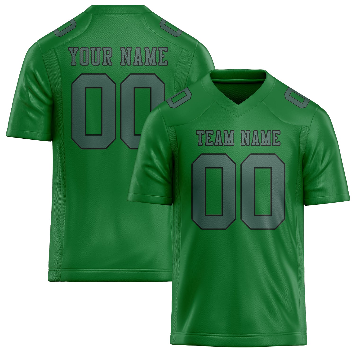 Custom Emerald Green Blue Green Football Jersey