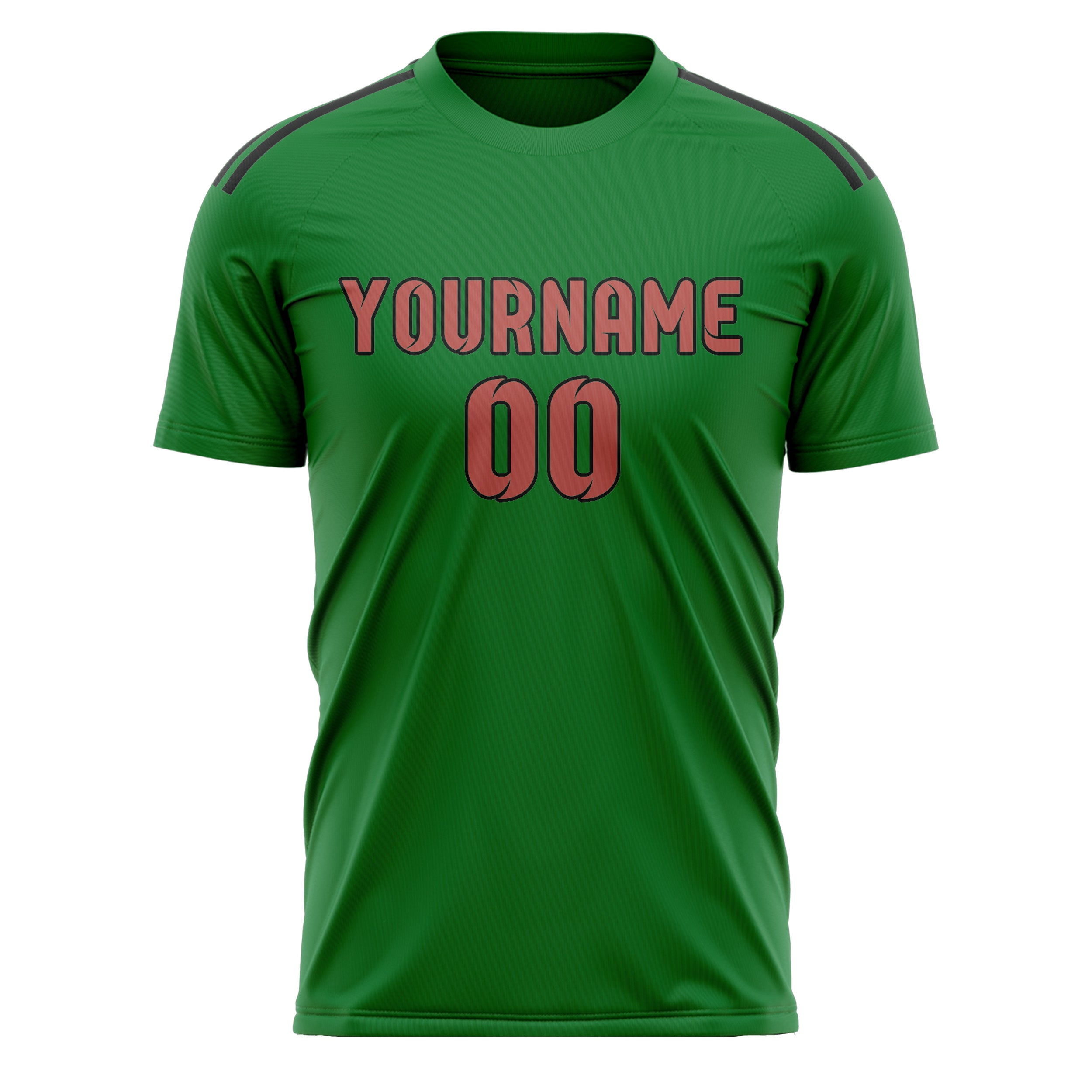 Custom Emerald Green Copper Rose Soccer Jersey
