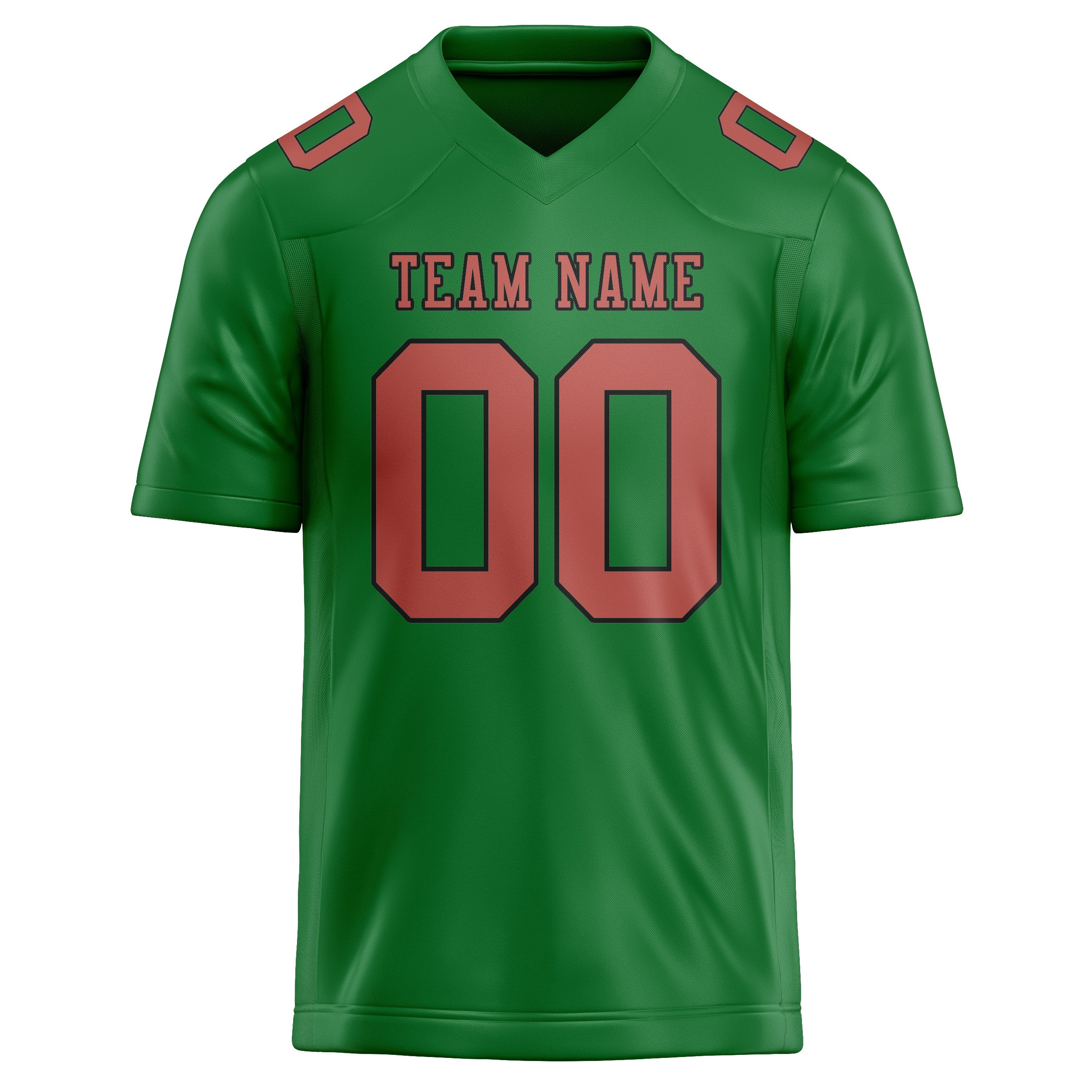 Custom Emerald Green Copper Rose Football Jersey