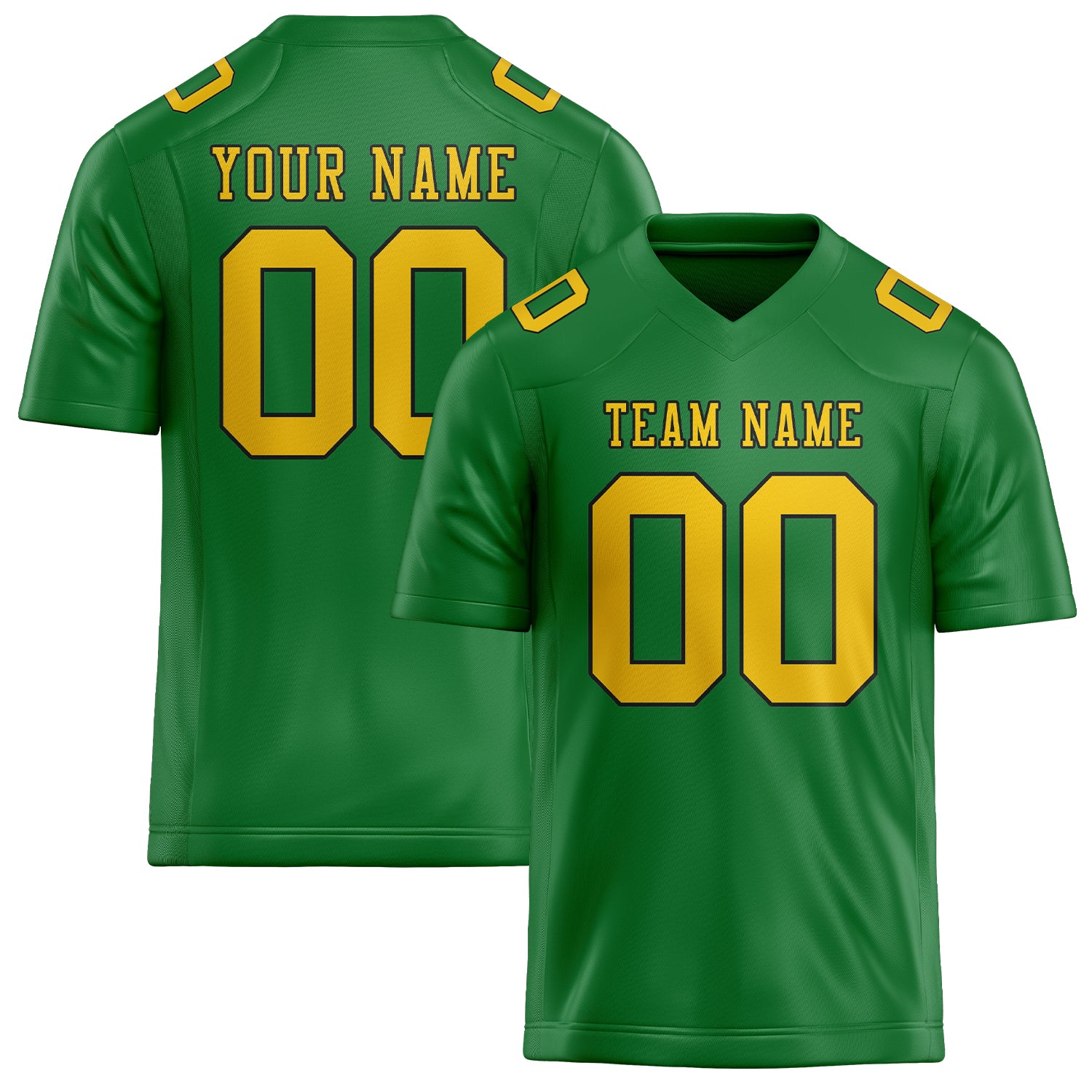 Custom Emerald Green Gold Football Jersey