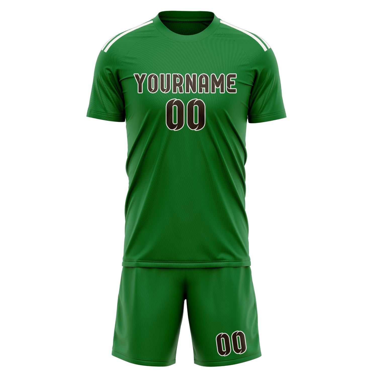 Custom Emerald Green Brown Soccer Set