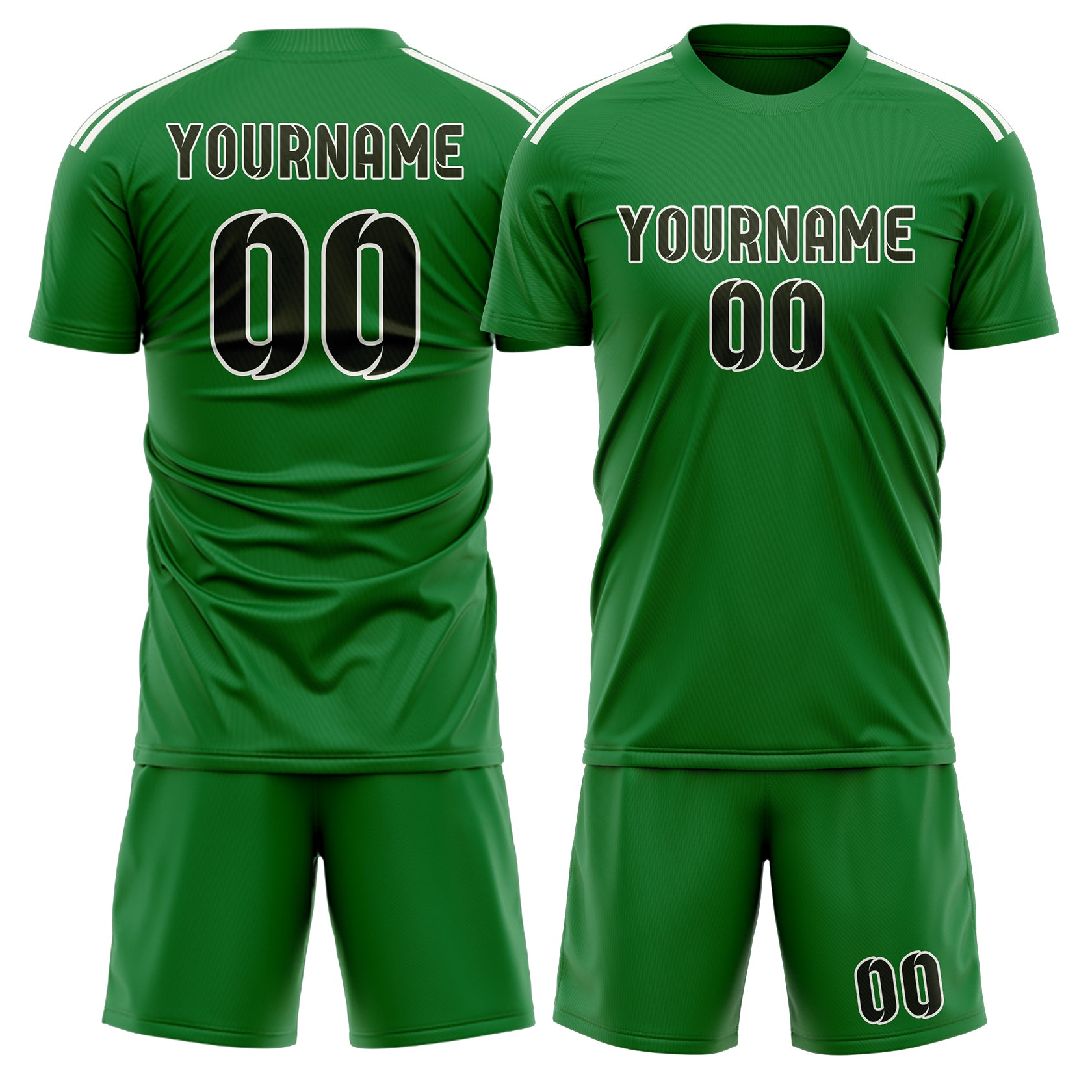 Custom Emerald Green Olive Soccer Set