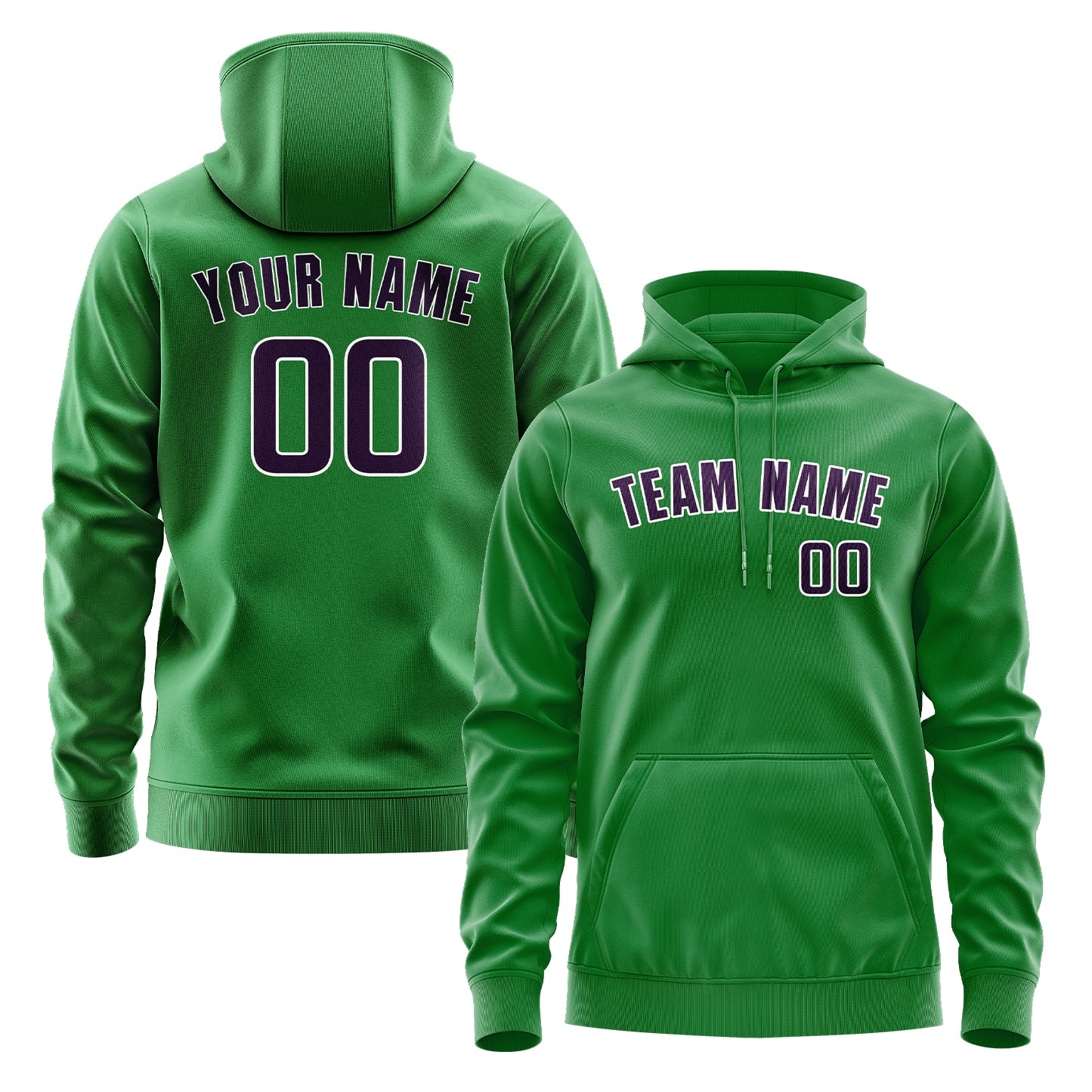 Custom Emerald Green Purple Hoodie