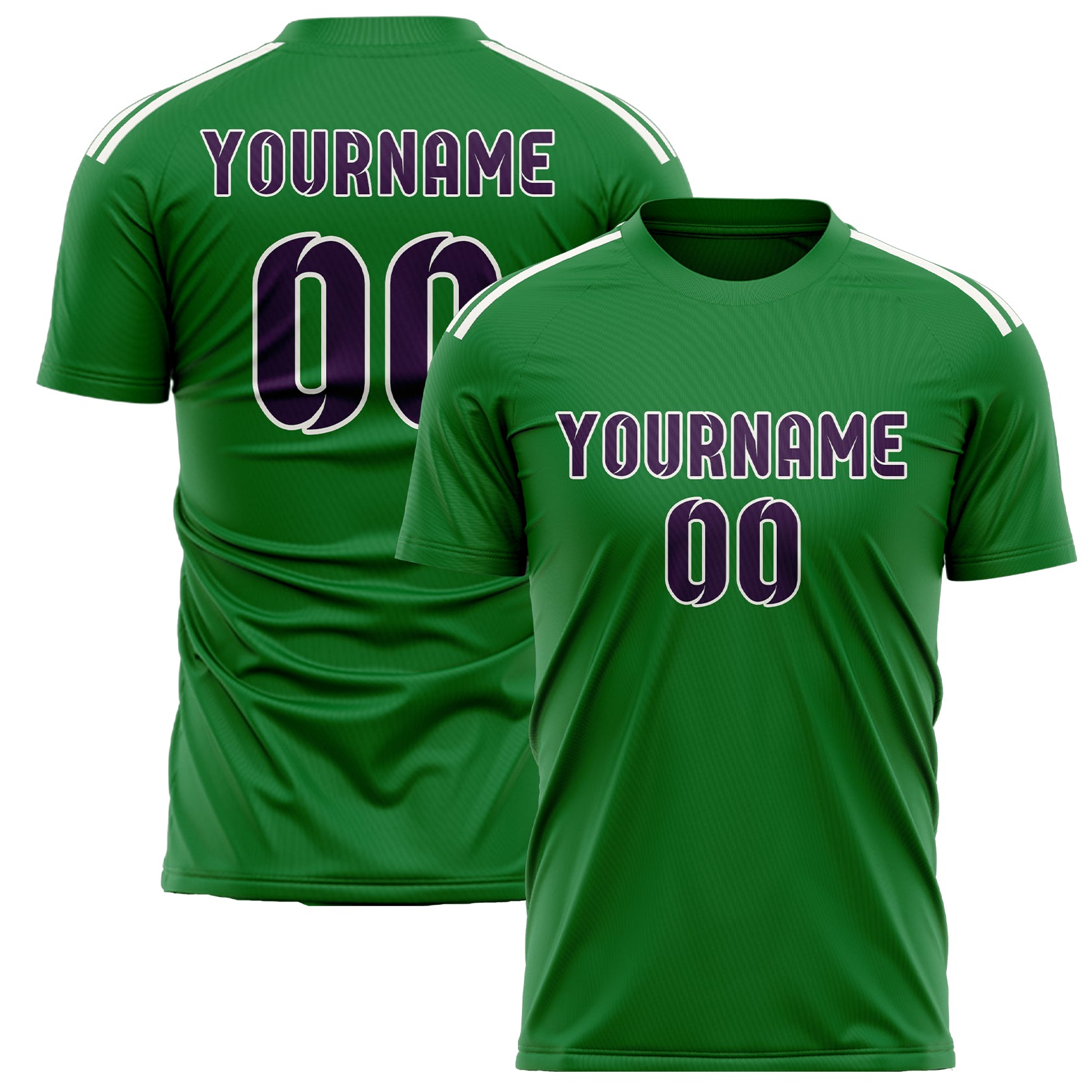 Custom Emerald Green Purple Soccer Jersey
