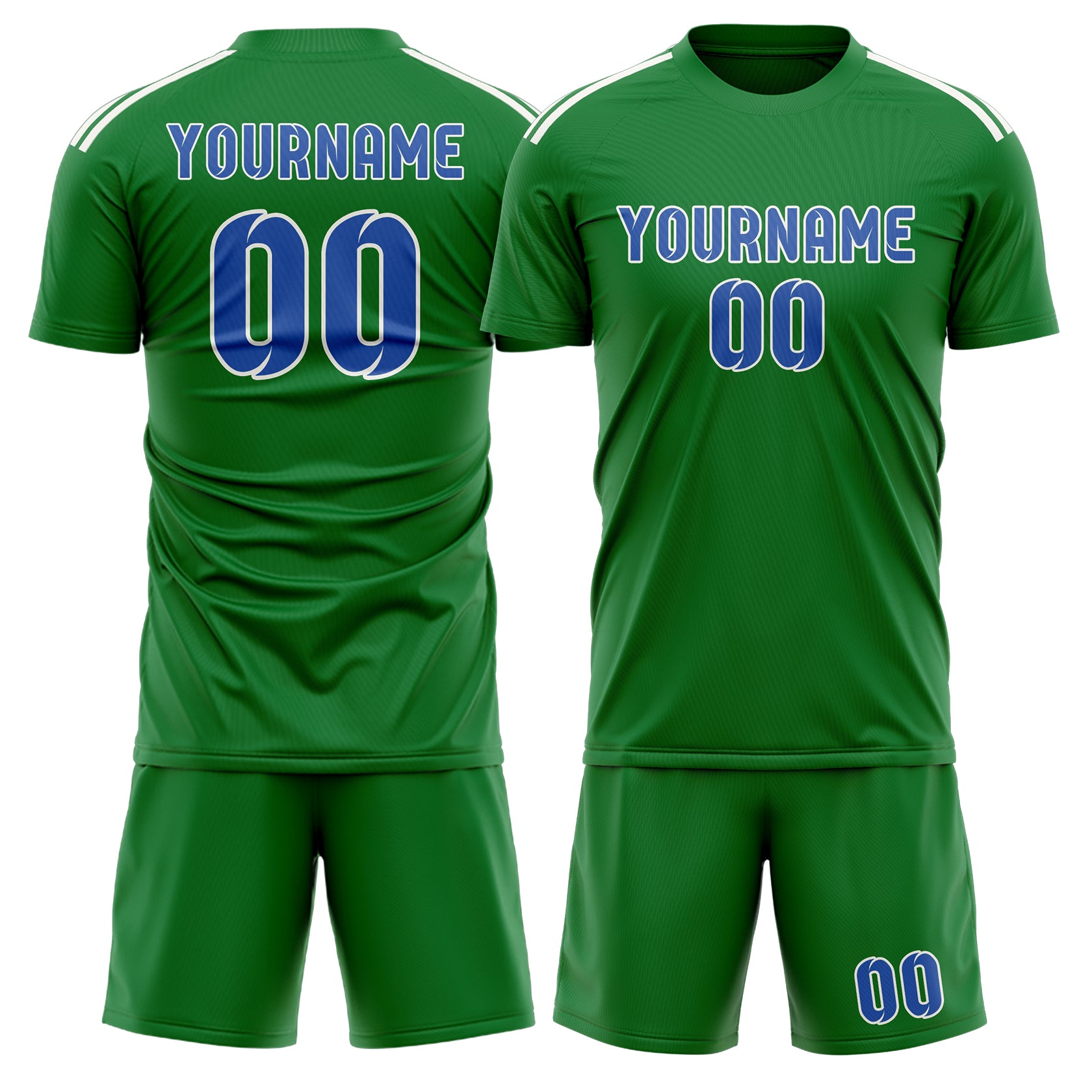 Custom Emerald Green Sky Blue Soccer Set