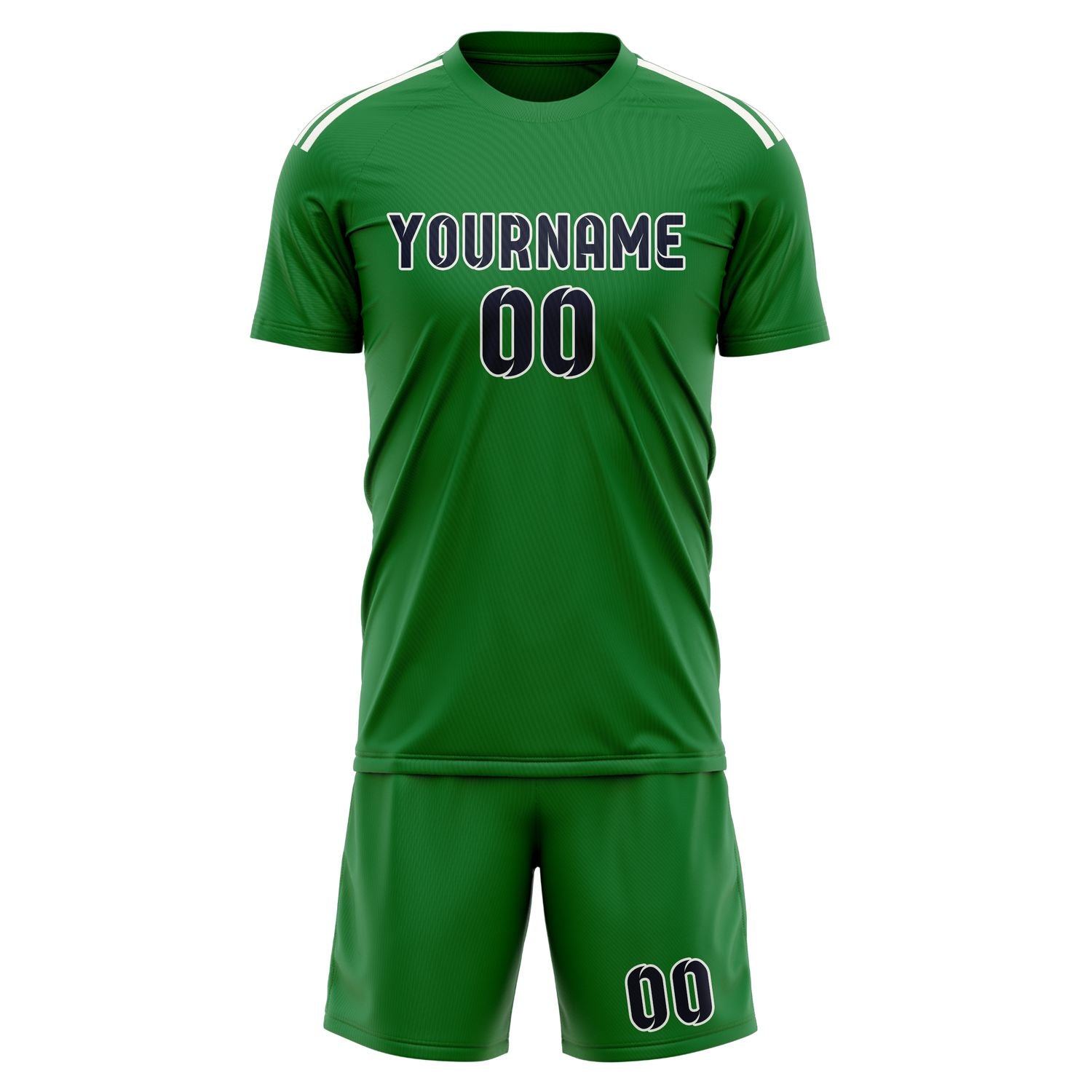 Custom Emerald Green Navy Soccer Set