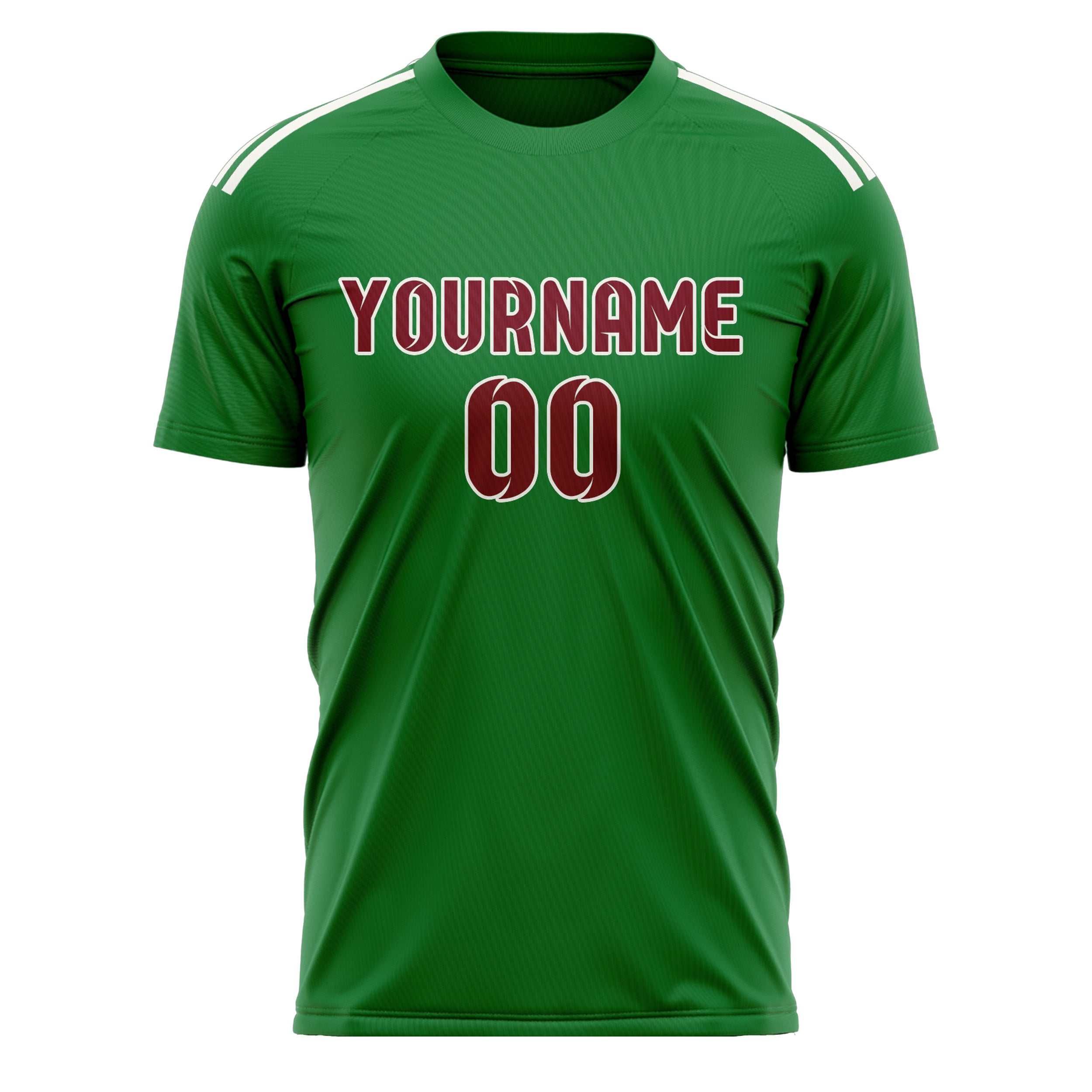 Custom Emerald Green Crimson Red Soccer Jersey