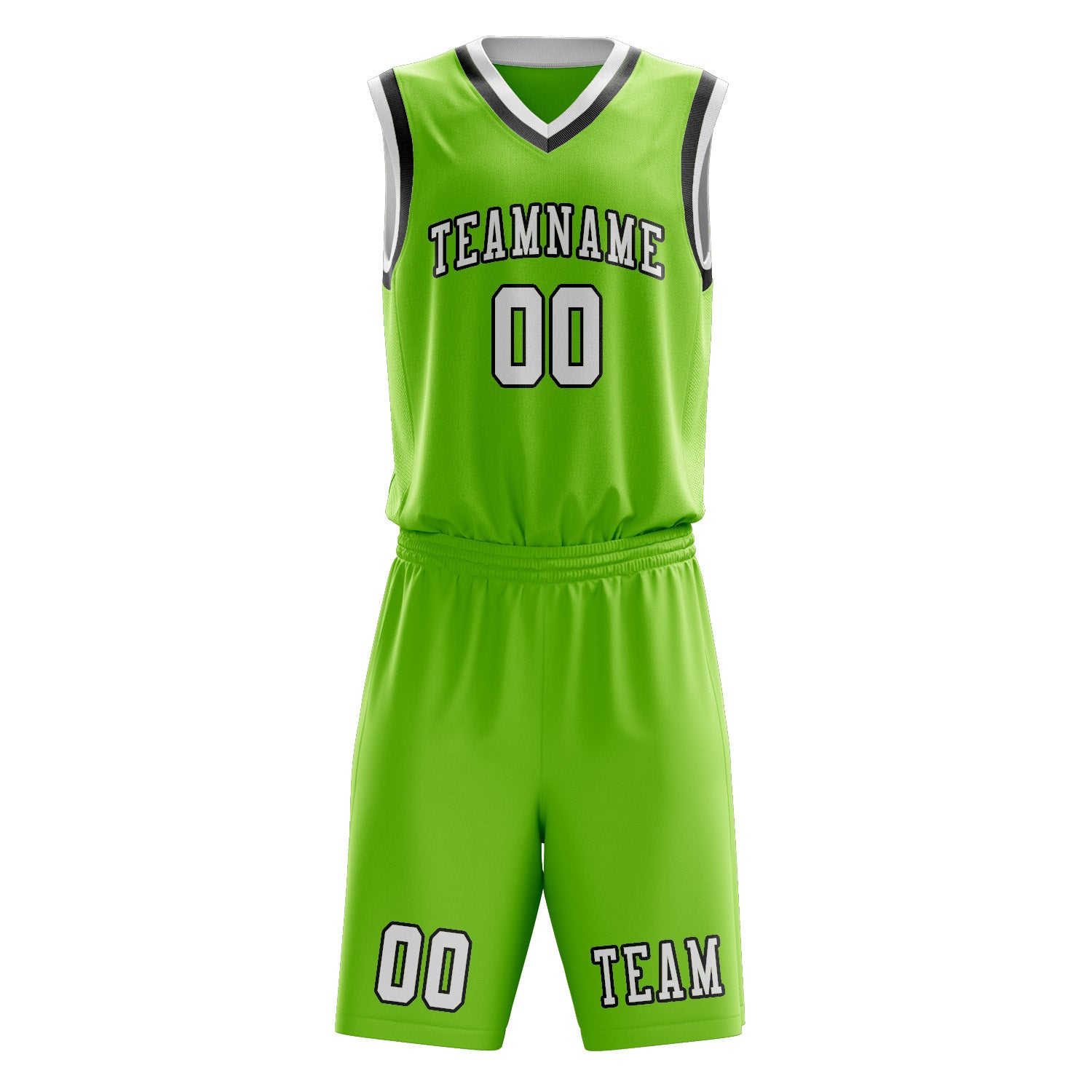Custom Emerald Green White Basketball Set